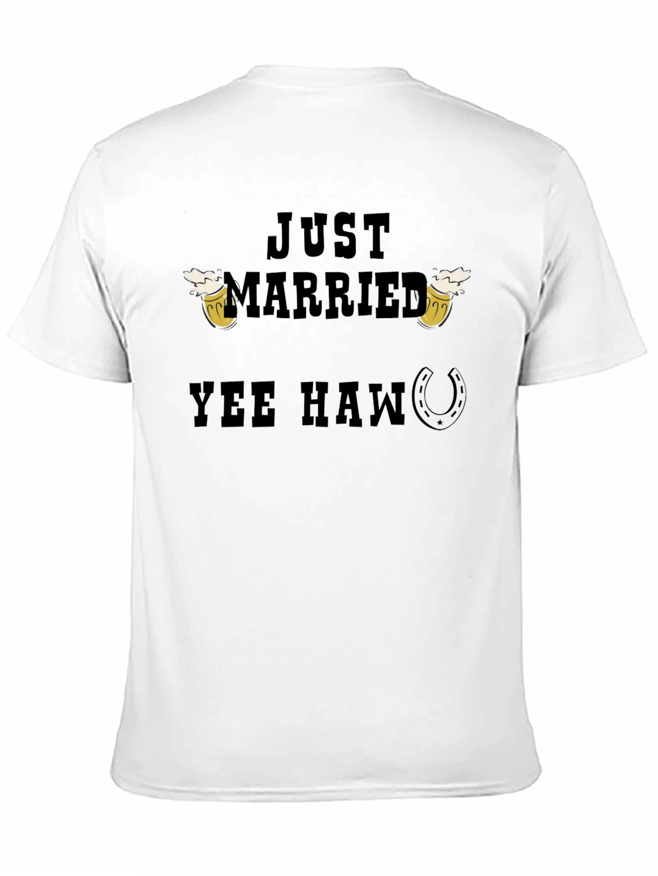 Black Just Married Yee Haw T-Shirt view 11