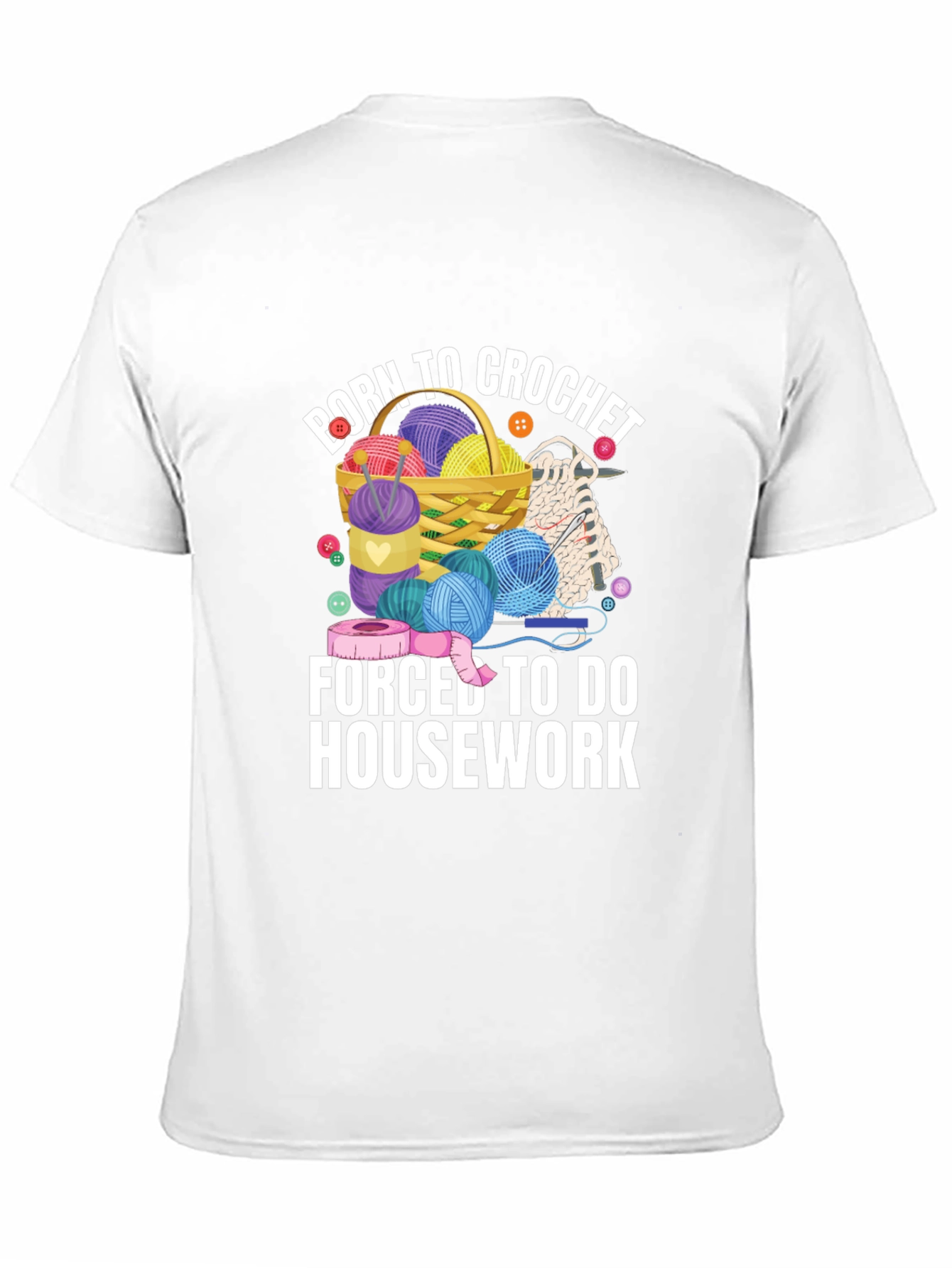 Black Born to Crochet T-Shirt view 11