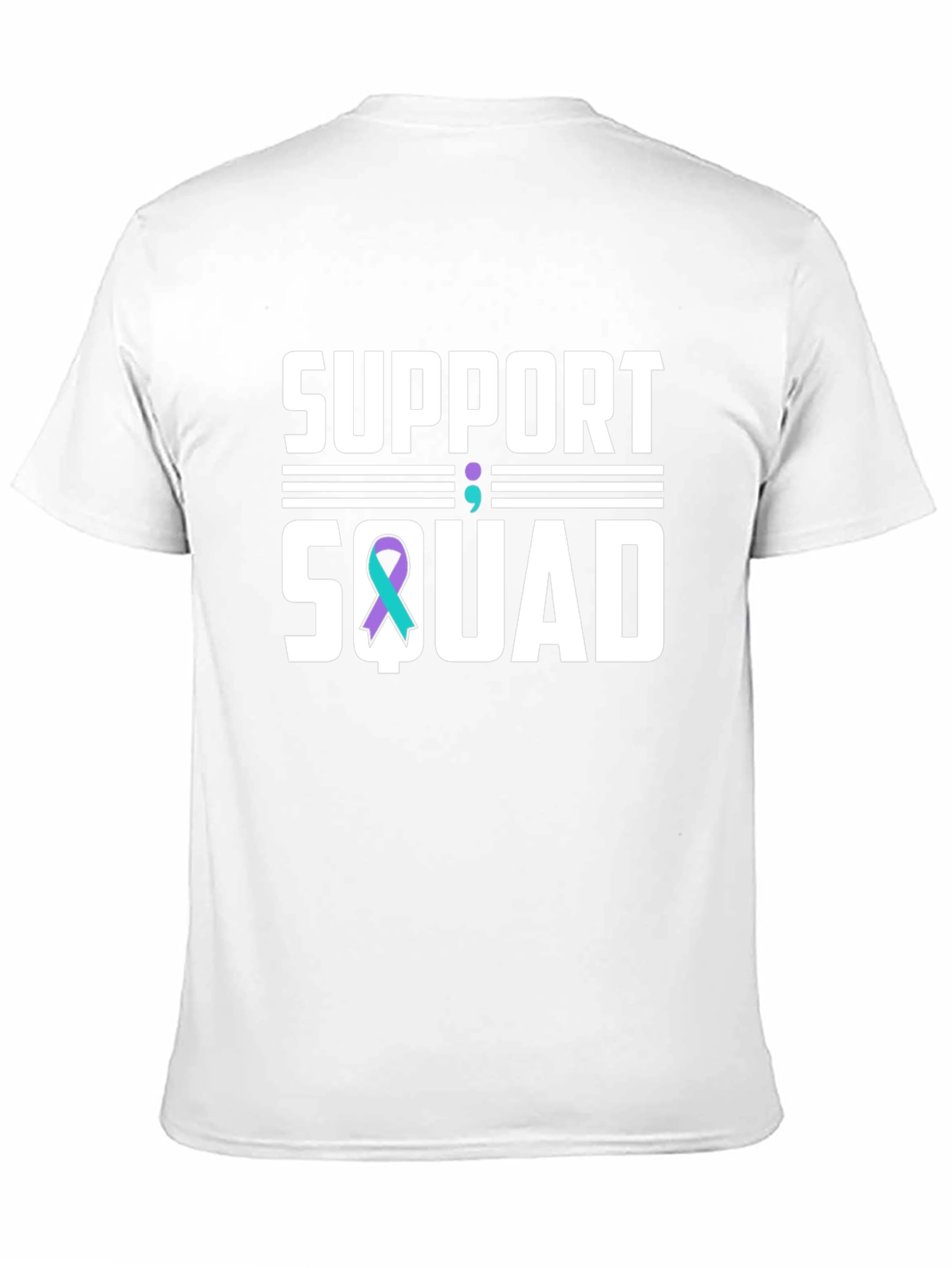 Black Support Squad T-Shirt: Teal Ribbon Mental Health Awareness view 11