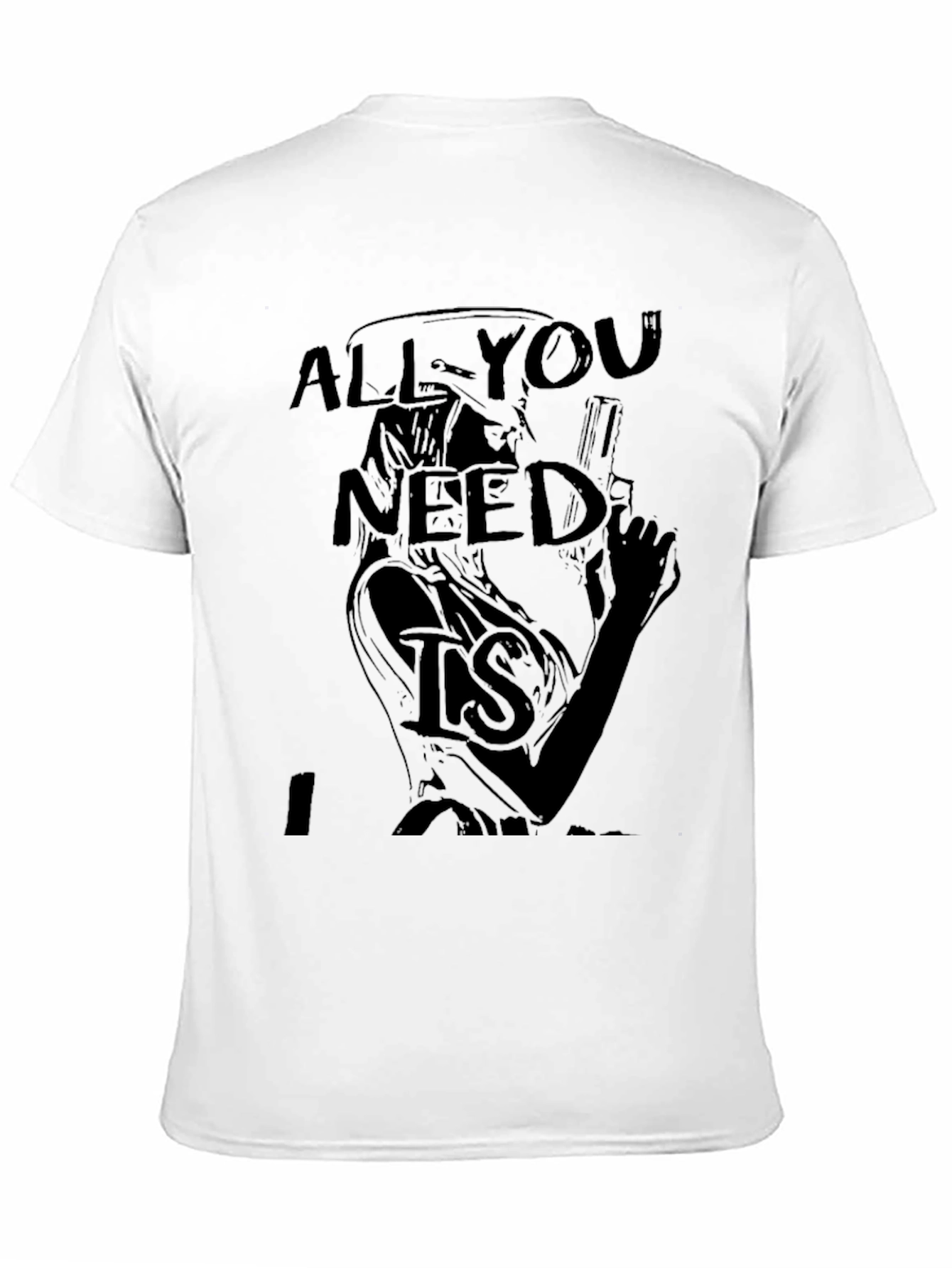 Black All You Need Is T-Shirt - Graphic Print Tee view 11