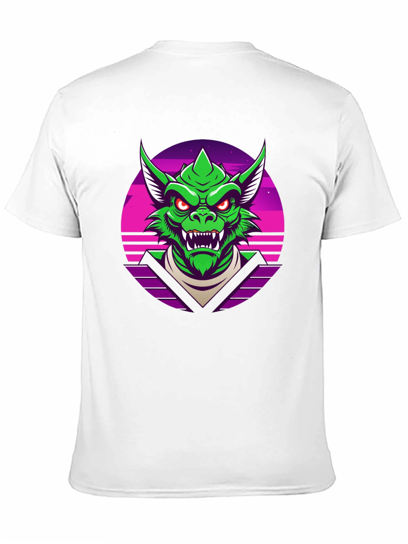 Black Retro Synthwave Dragon Graphic Tee view 11