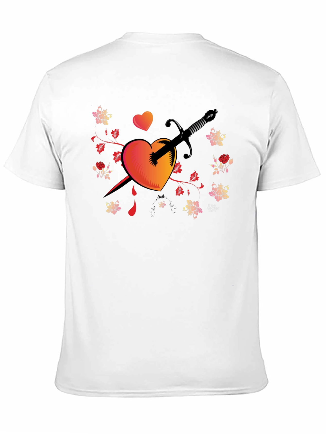 Black Heart & Dagger Graphic Tee view 11