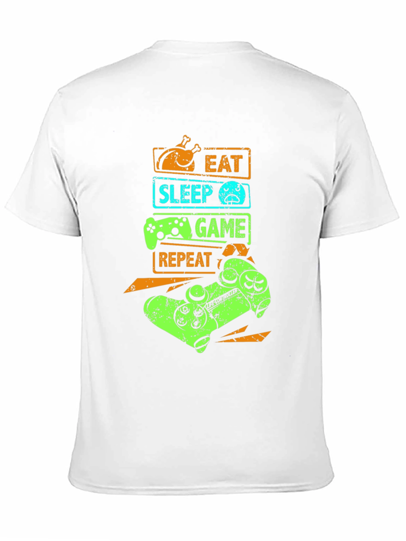 Black Eat Sleep Game Repeat Graphic T-Shirt view 11