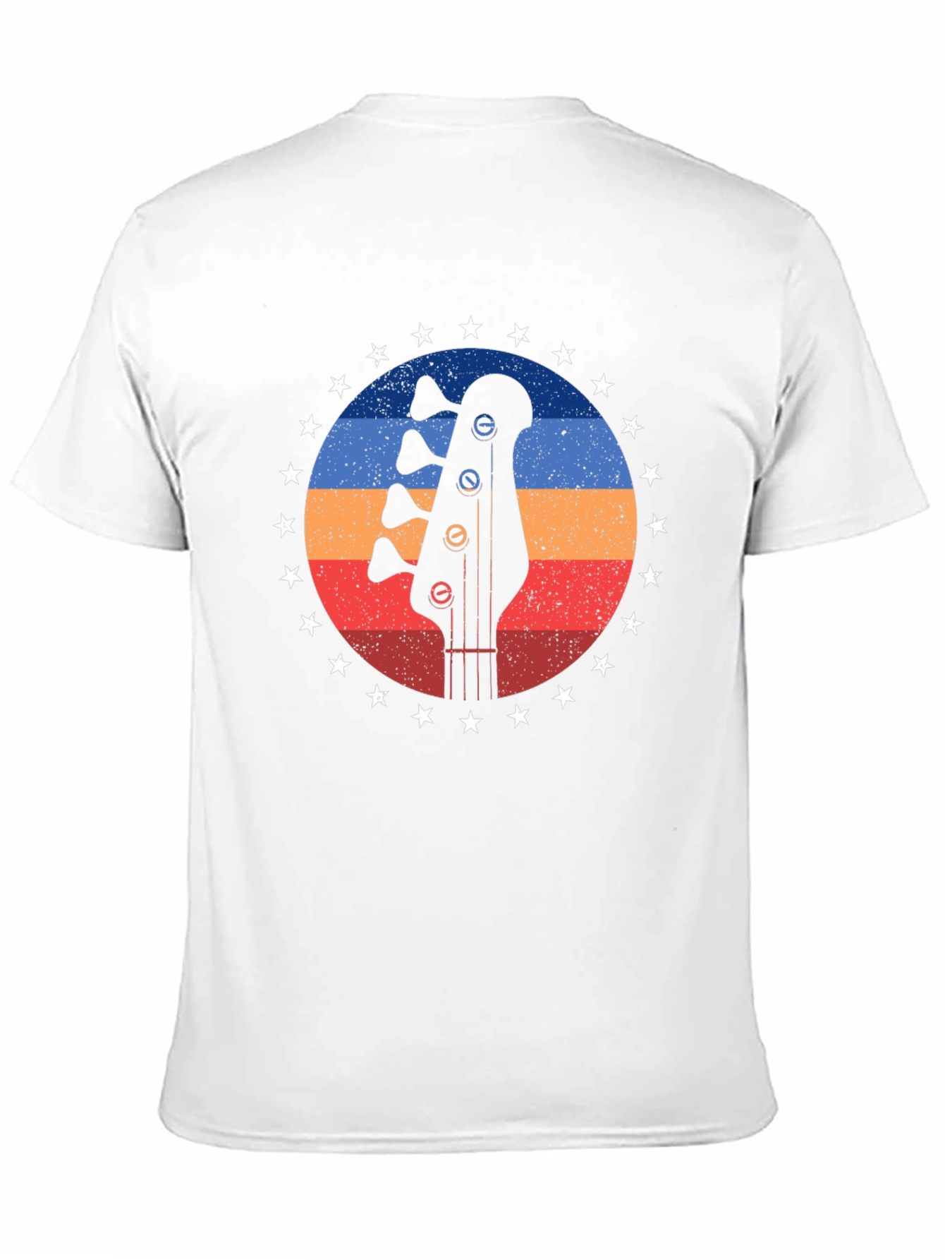 Black Retro Bass Guitar T-Shirt view 11