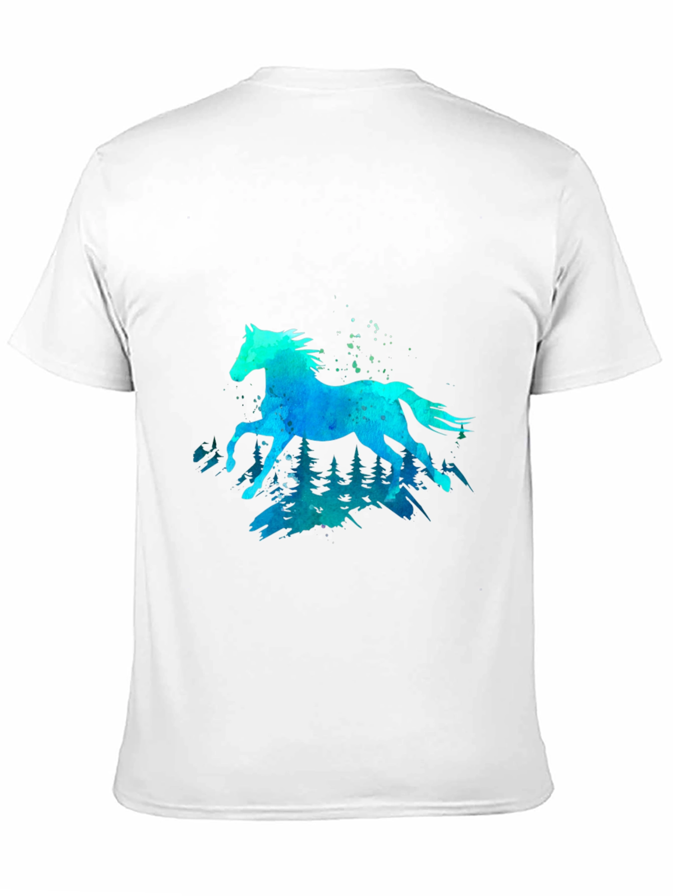 Black Watercolor Horse Graphic Tee - Black view 11