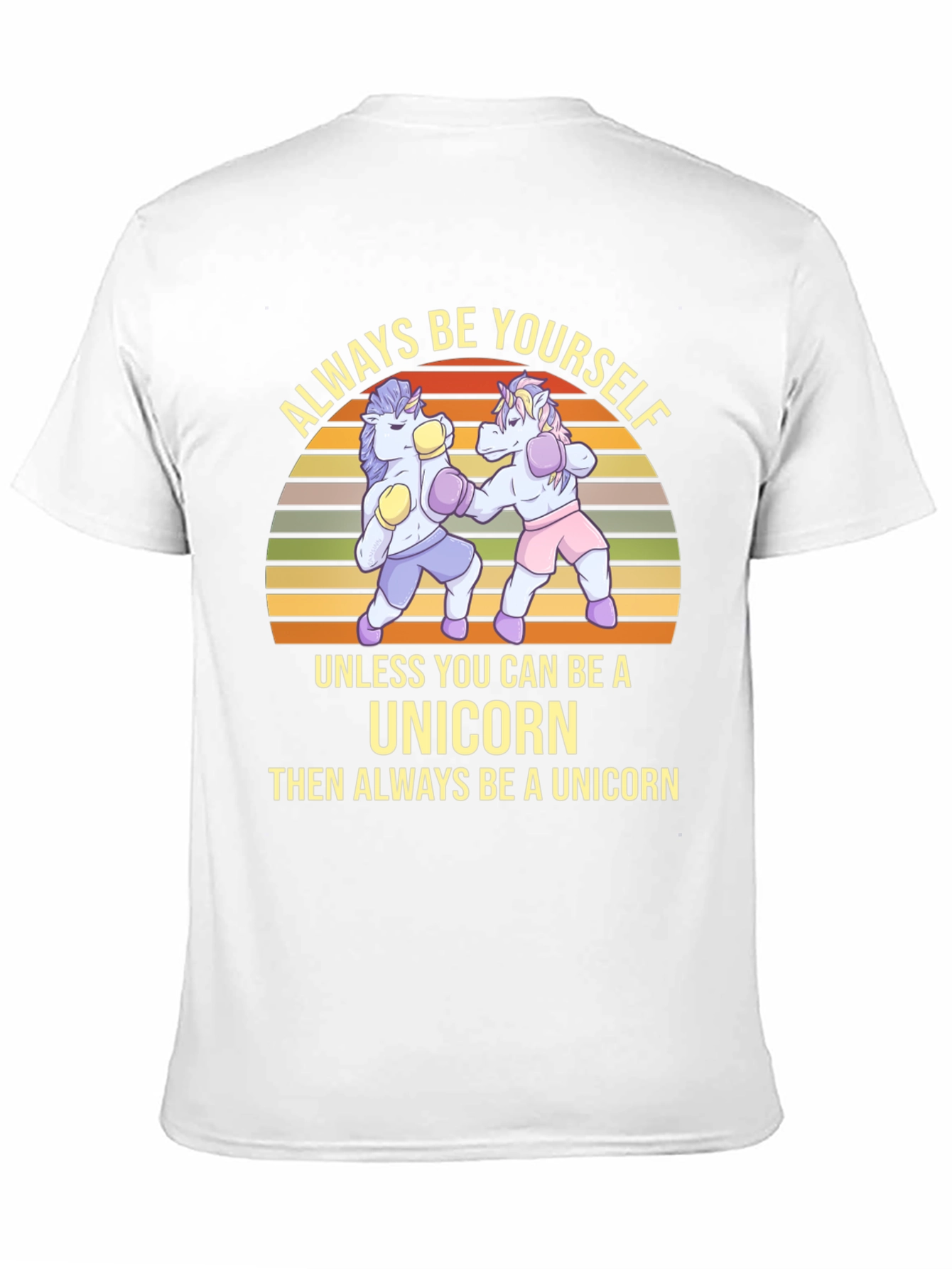 Black Always Be Yourself Unicorn Boxing Graphic Tee view 11