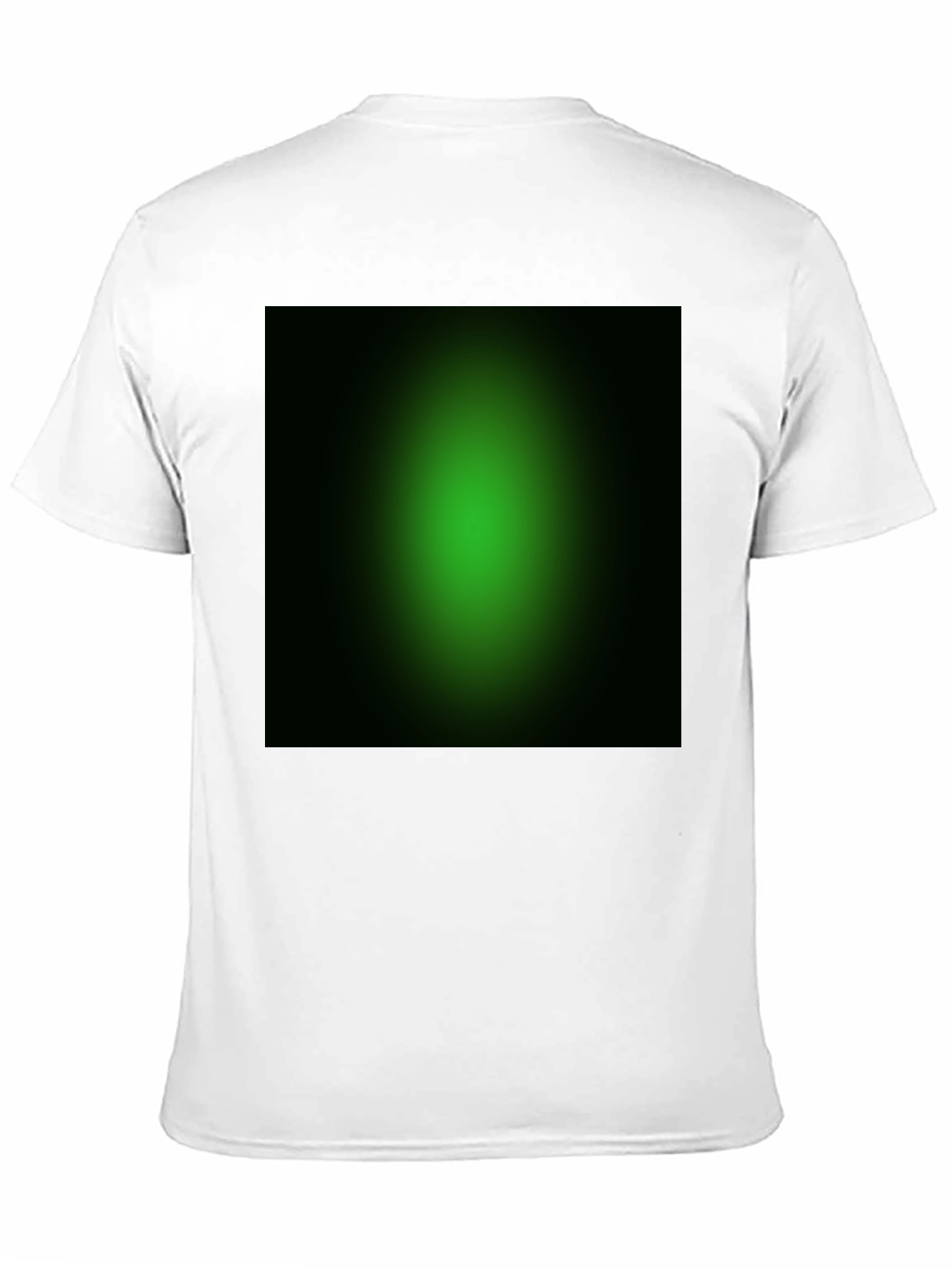 Black Men's Black T-Shirt with Green Gradient Design view 11