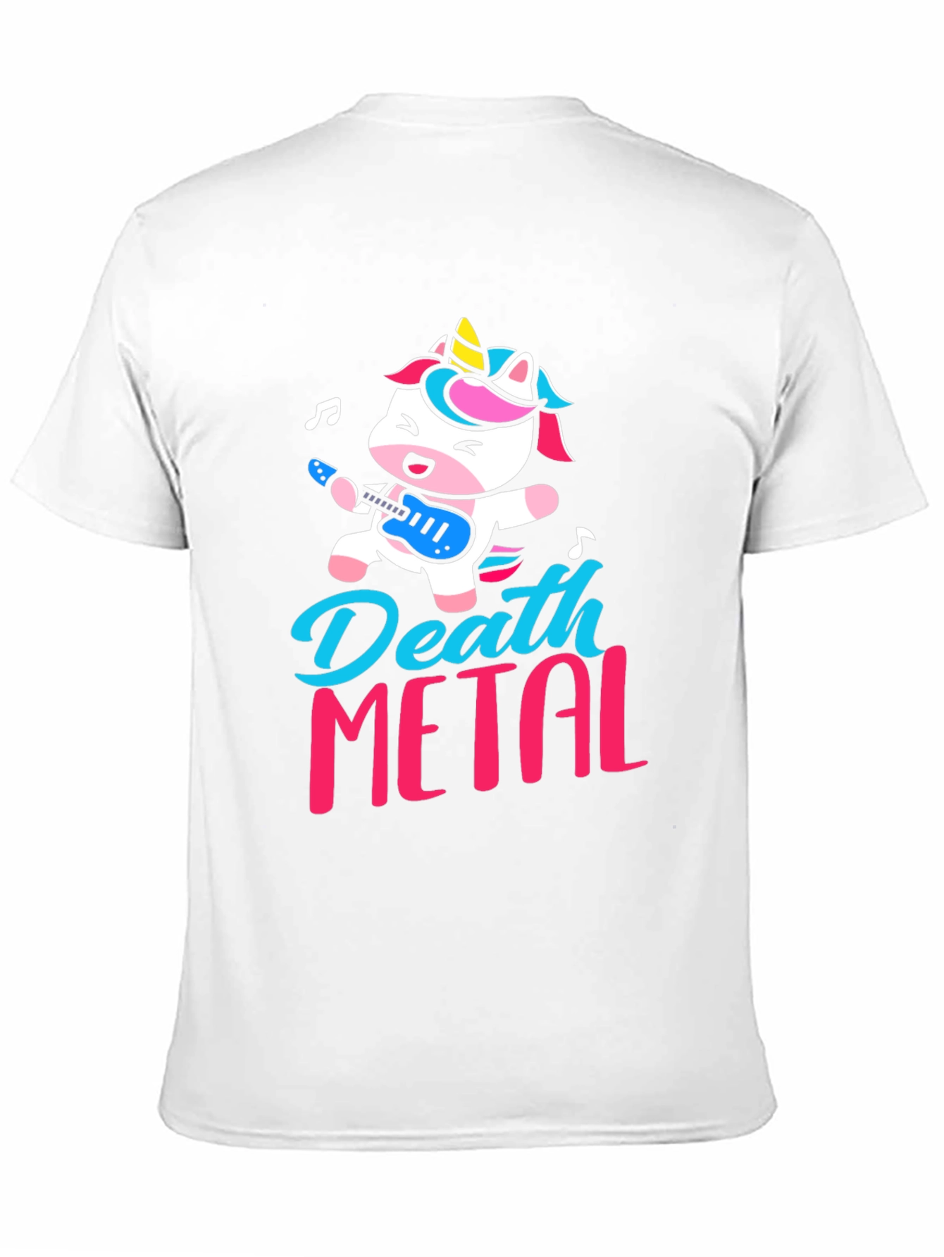 Black Death Metal Unicorn Graphic T-Shirt view 11