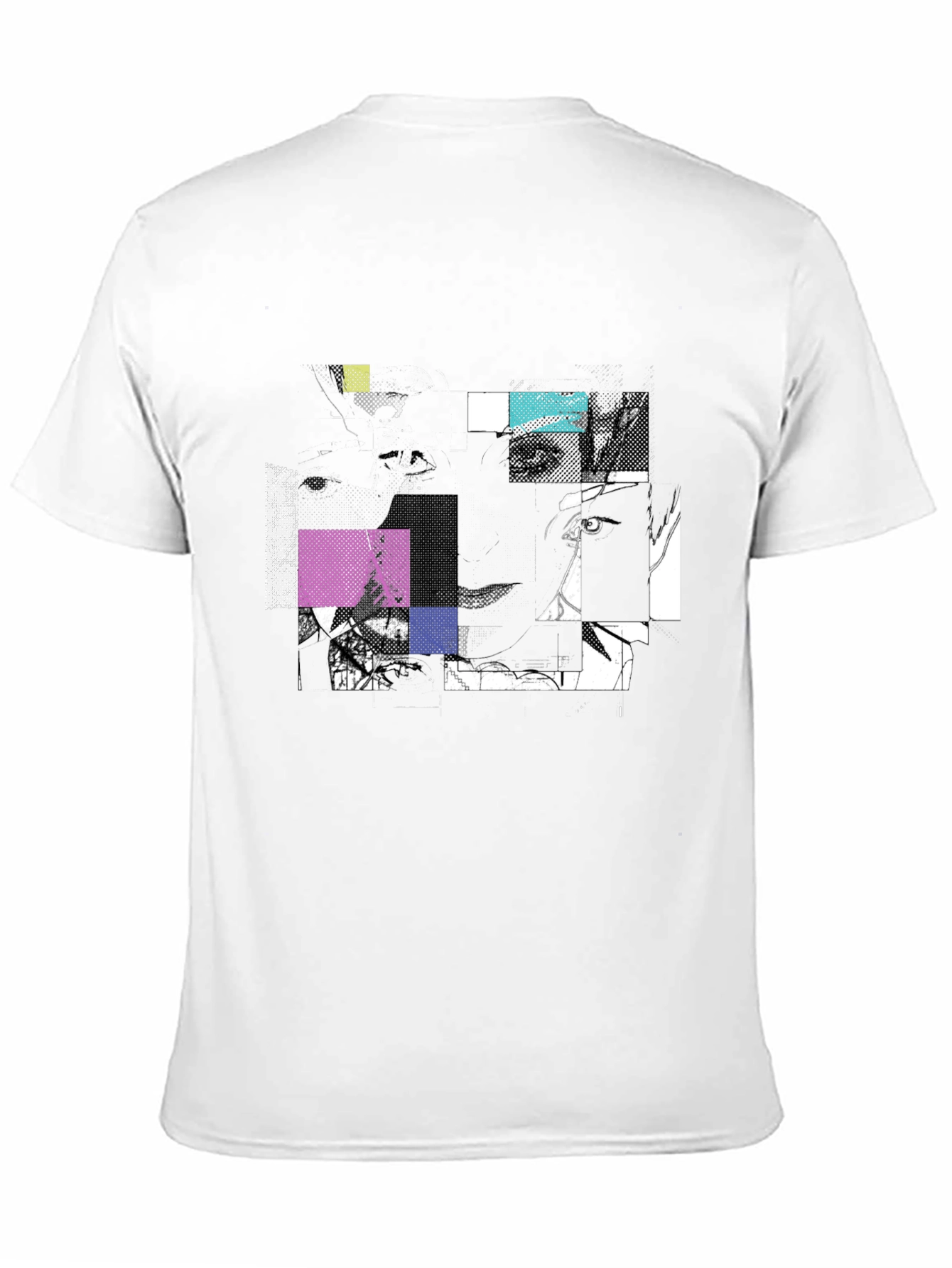 Black Abstract Geometric Graphic Print Black T-Shirt view 11