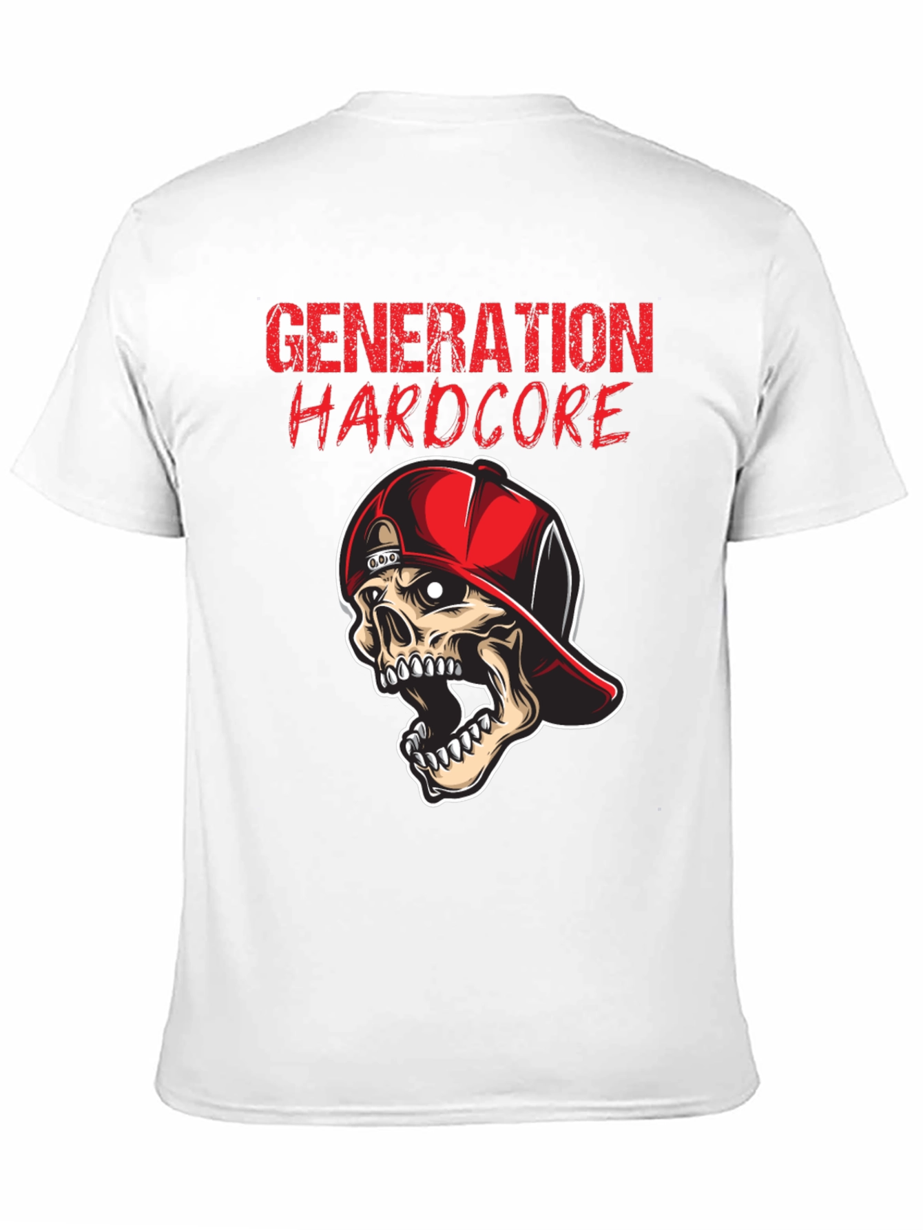Black Generation Hardcore Skull Graphic Tee - Black Cotton T-Shirt view 11