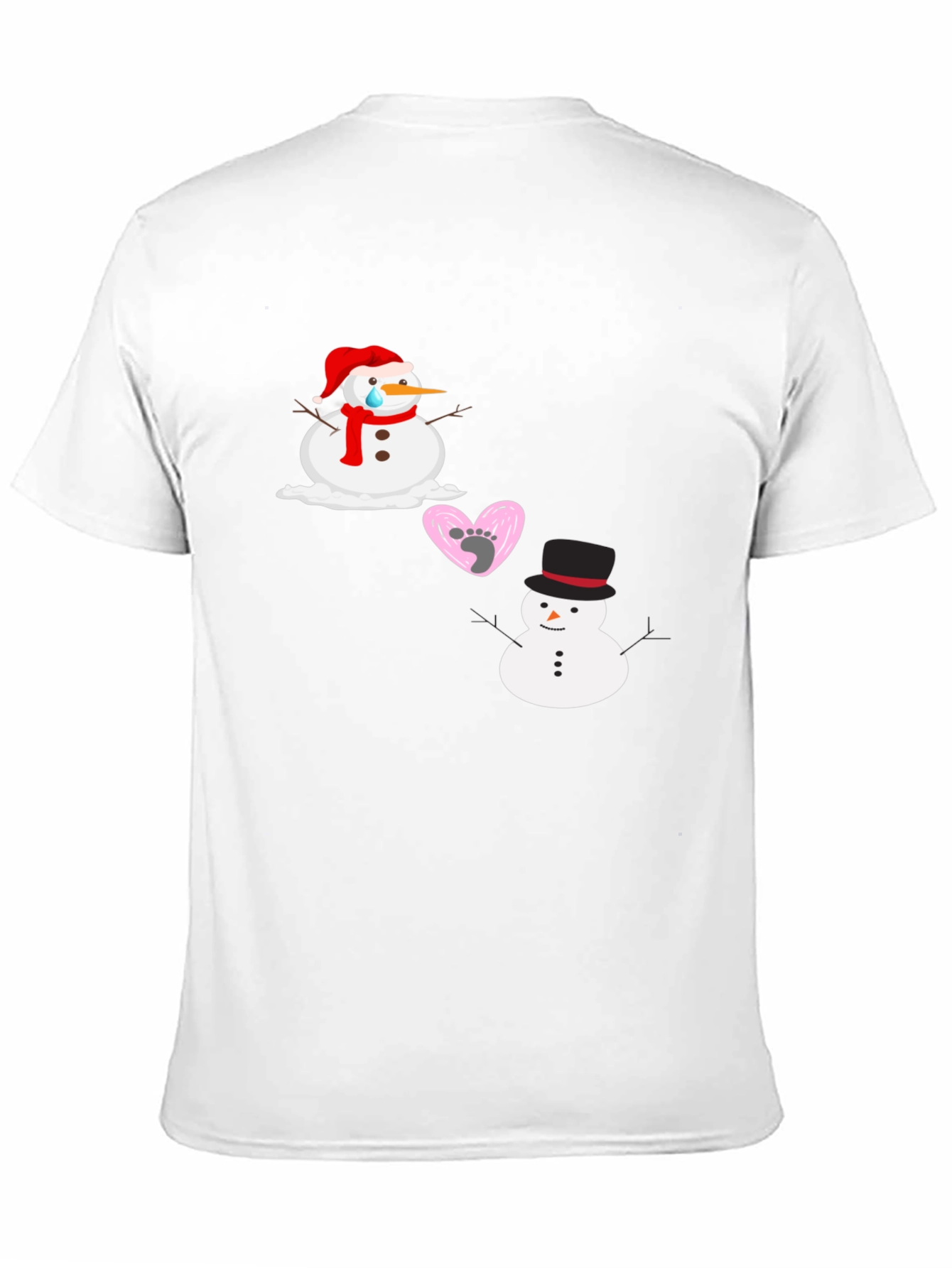 Black Sad Snowman T-Shirt view 11