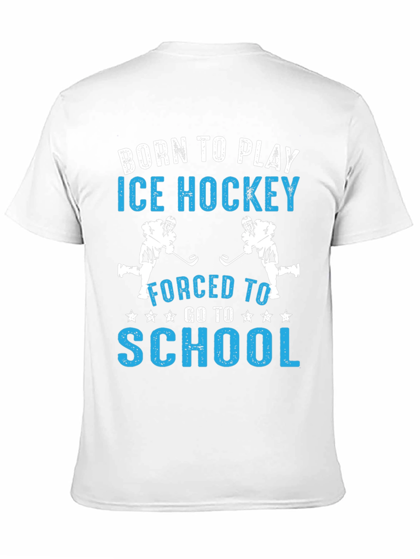 Black Born to Play Ice Hockey T-Shirt view 11