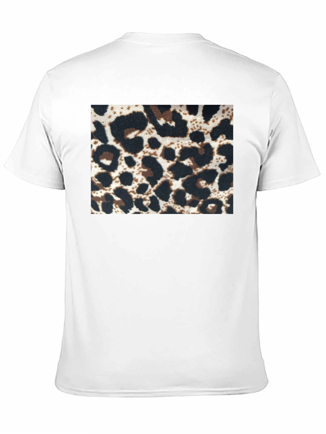 Black Leopard Print Tee - Black Short Sleeve Crew Neck view 11