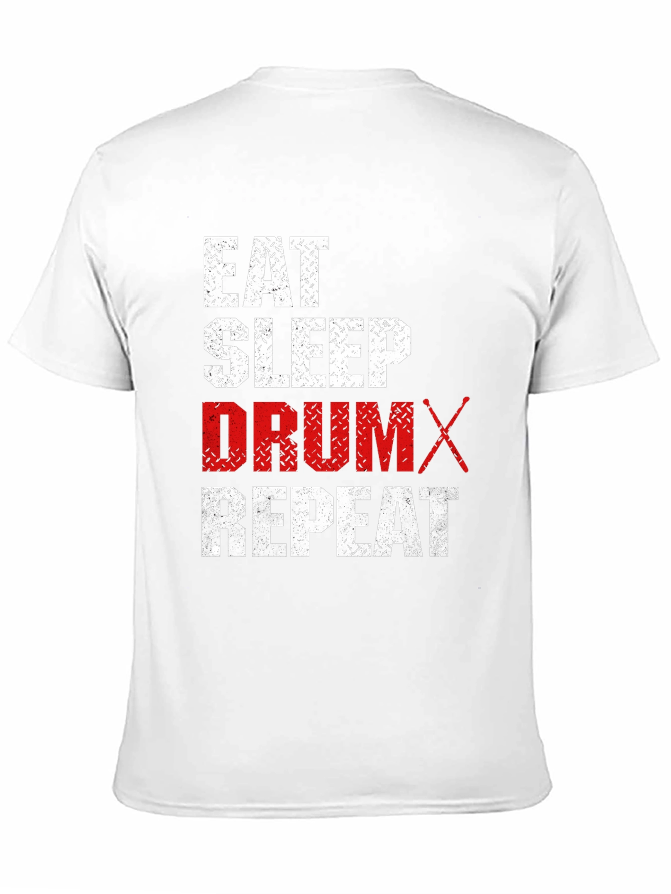 Black Eat Sleep Drum Repeat T-Shirt - Black Cotton Tee view 11