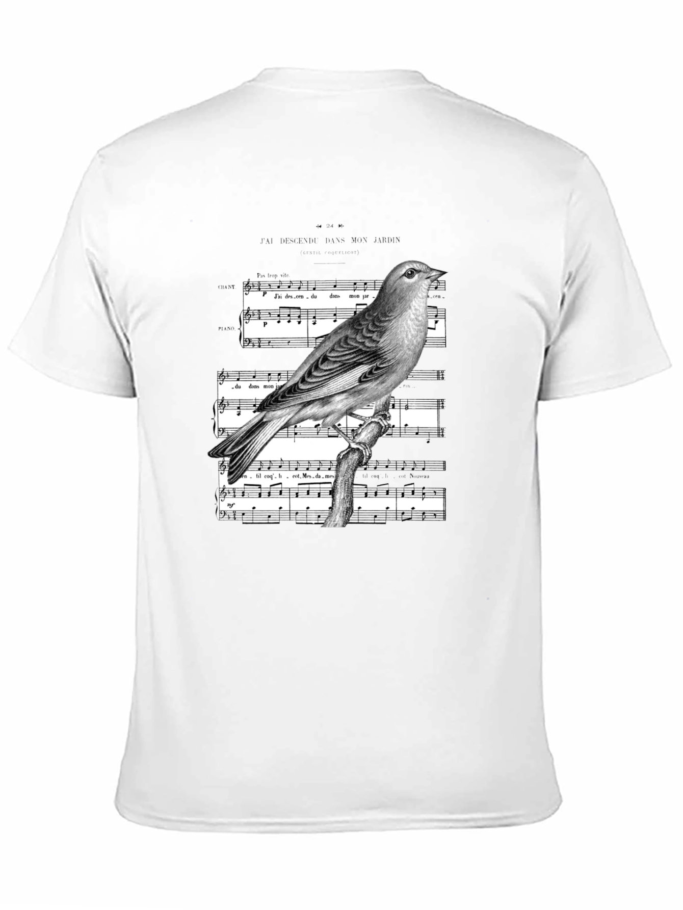 Black Bird on Sheet Music Graphic Tee - Classic Black view 11