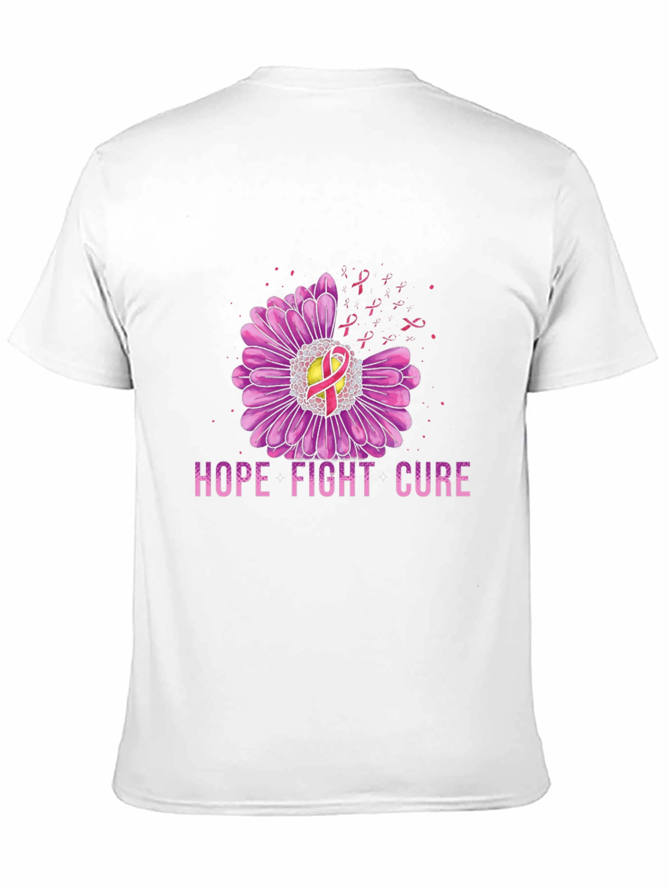 Black Hope Fight Cure Breast Cancer Awareness Graphic T-Shirt view 11