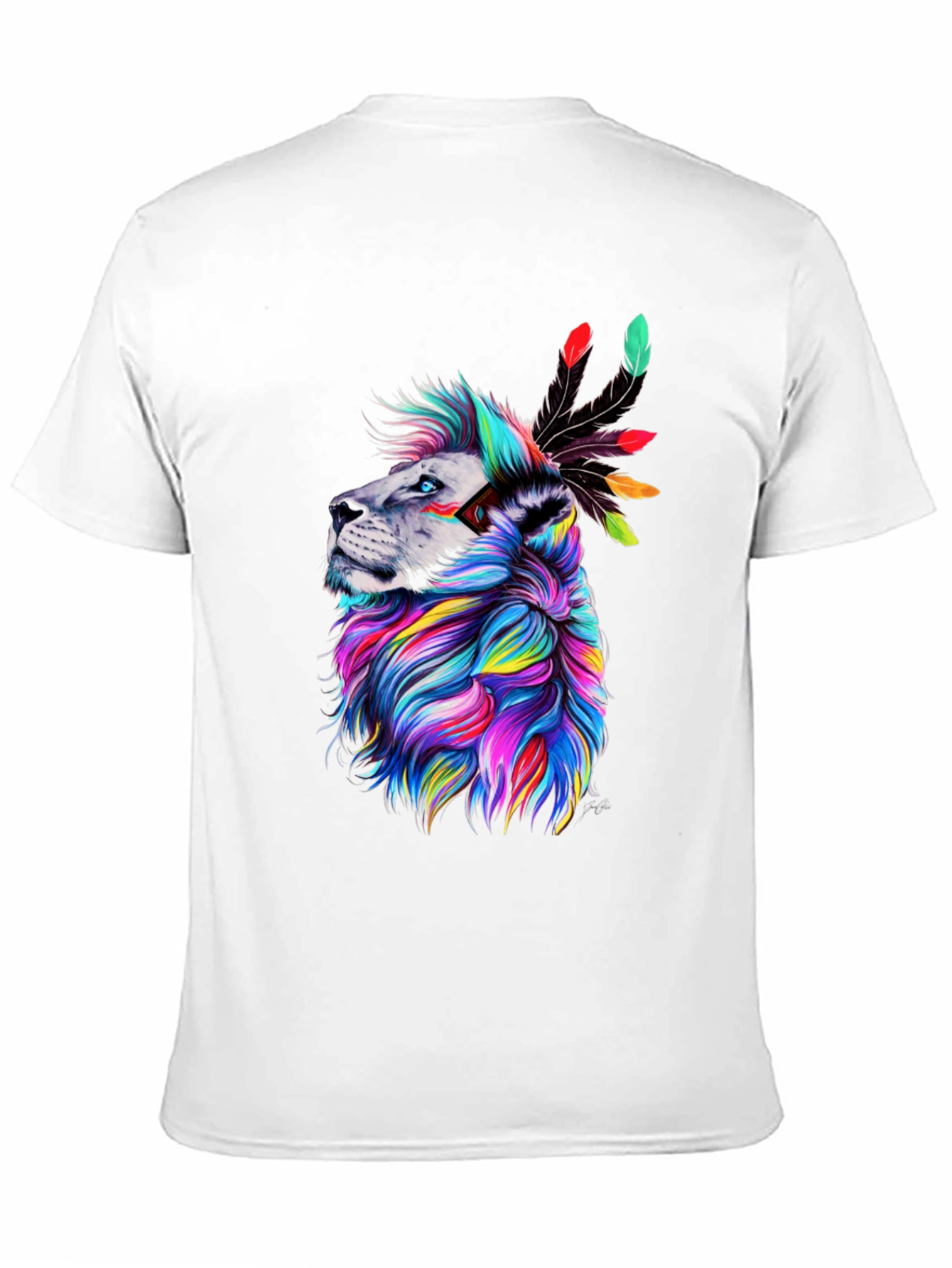 Black Colorful Lion Graphic Tee view 11
