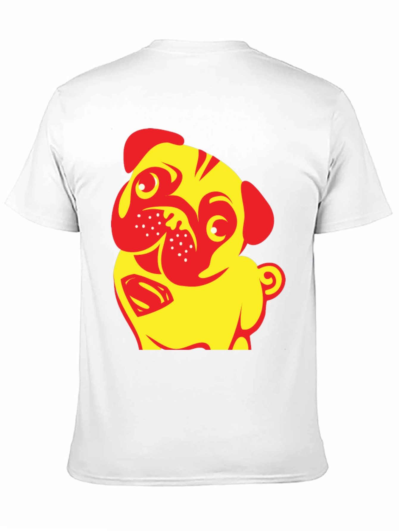 Black Pug-tastic Tee:  Yellow & Red Dog T-Shirt view 11