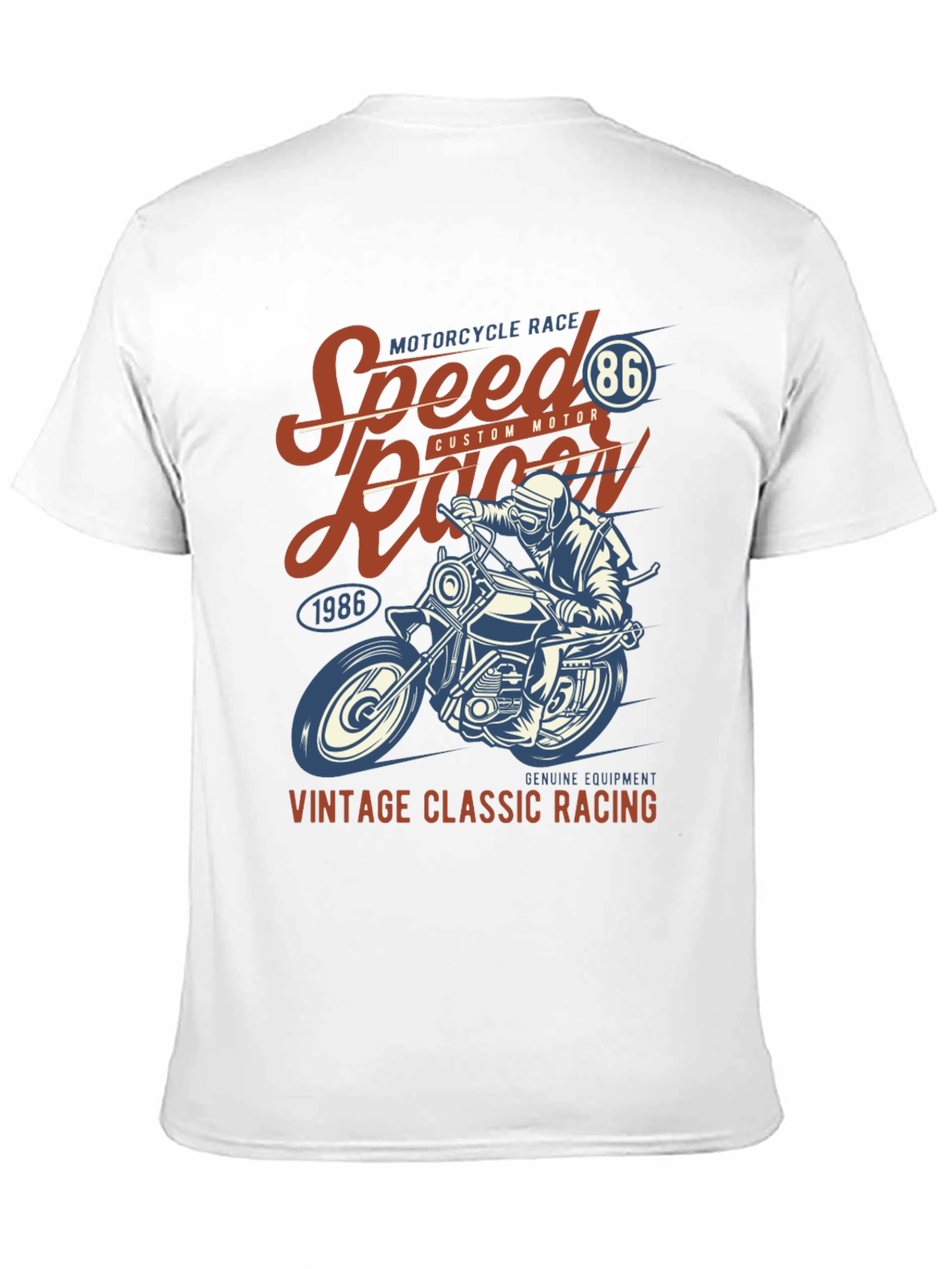 Black Vintage Motorcycle Racing Graphic T-Shirt view 11