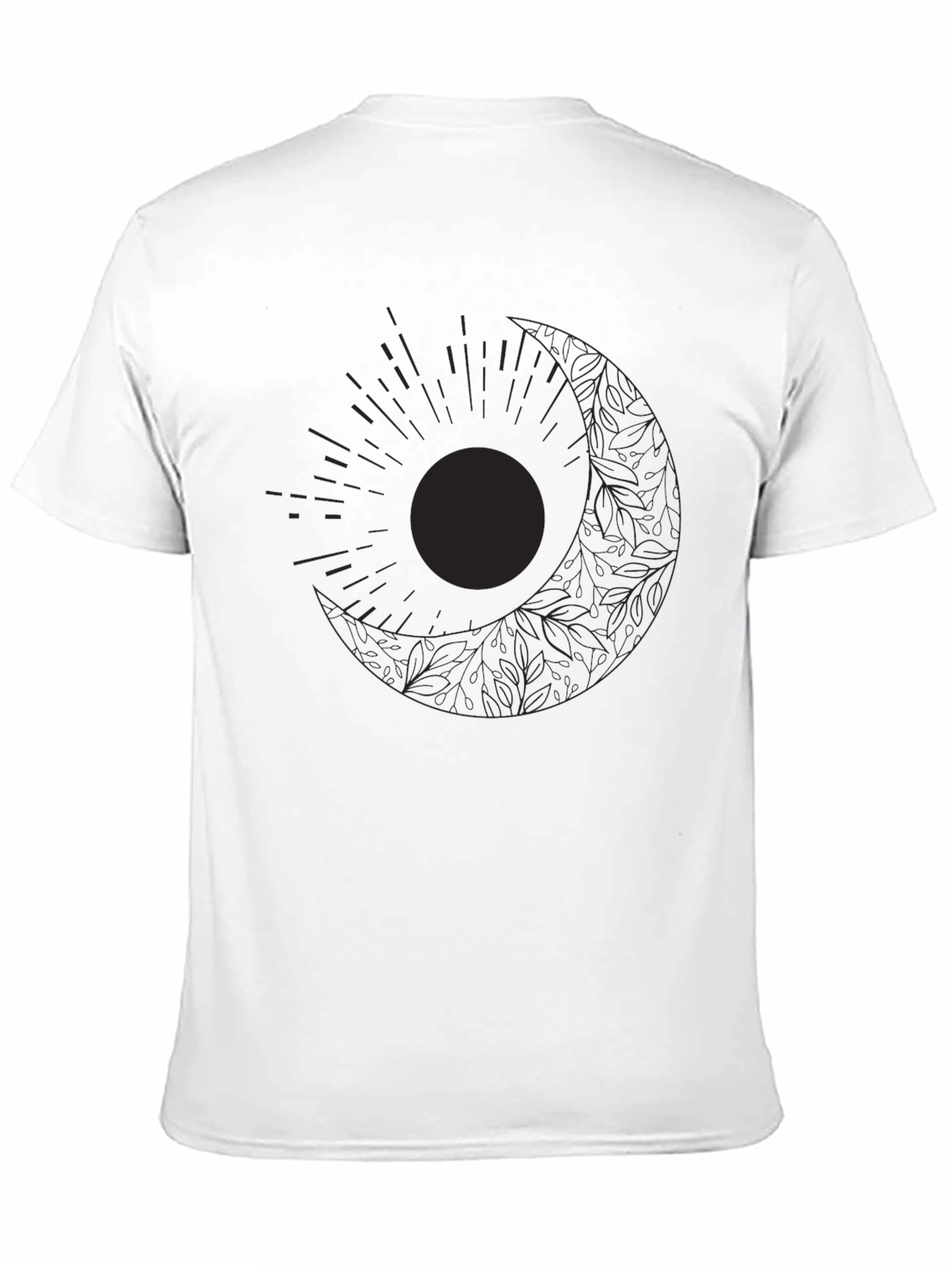 Black Celestial Sun & Moon Graphic Black T-Shirt view 11