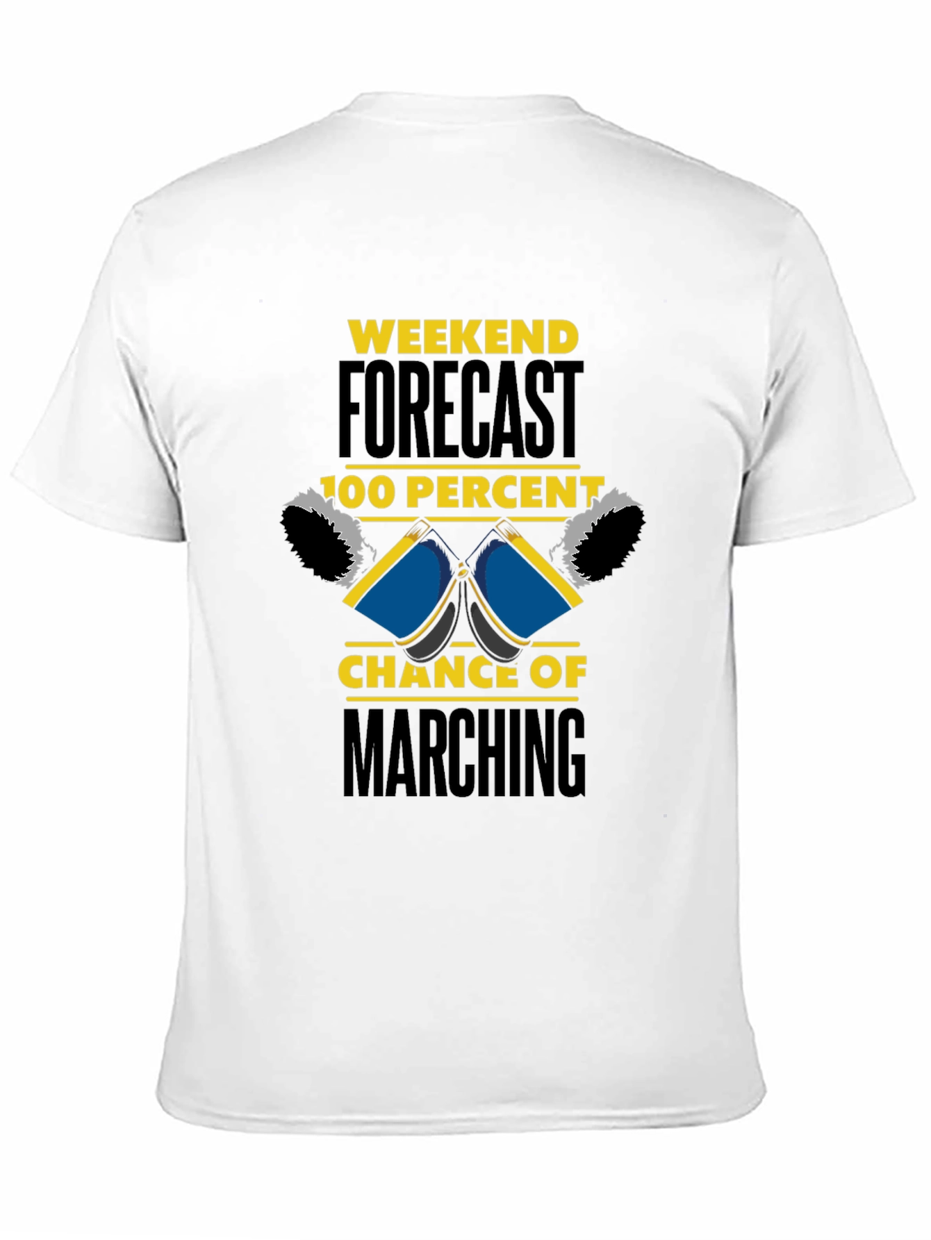 Black Marching Band Weekend Forecast T-Shirt view 11