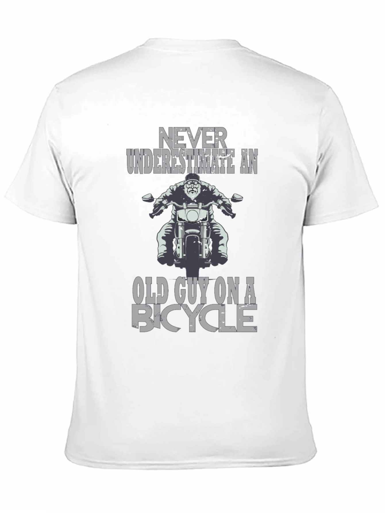 Black Never Underestimate Old Guy on a Bicycle Graphic T-Shirt view 11