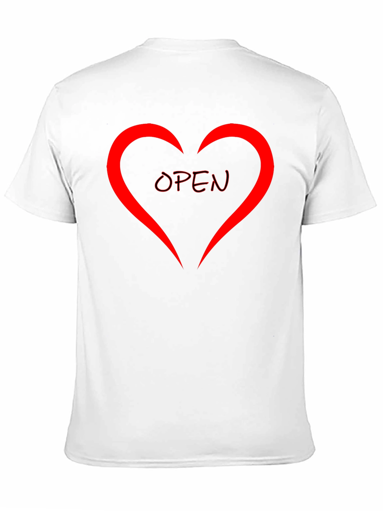 Black Open Heart Graphic Tee - Stylish Black Cotton Shirt view 11