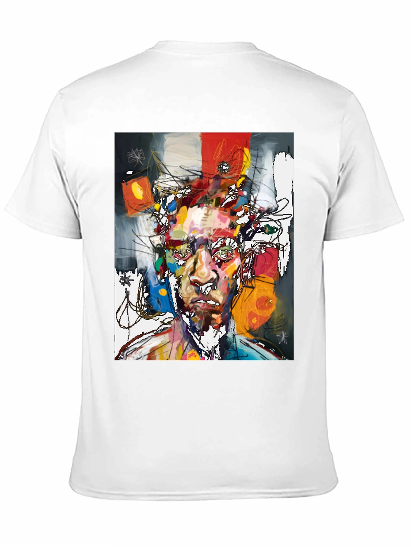 Black Abstract Art Portrait T-Shirt - Modern Graphic Tee view 11