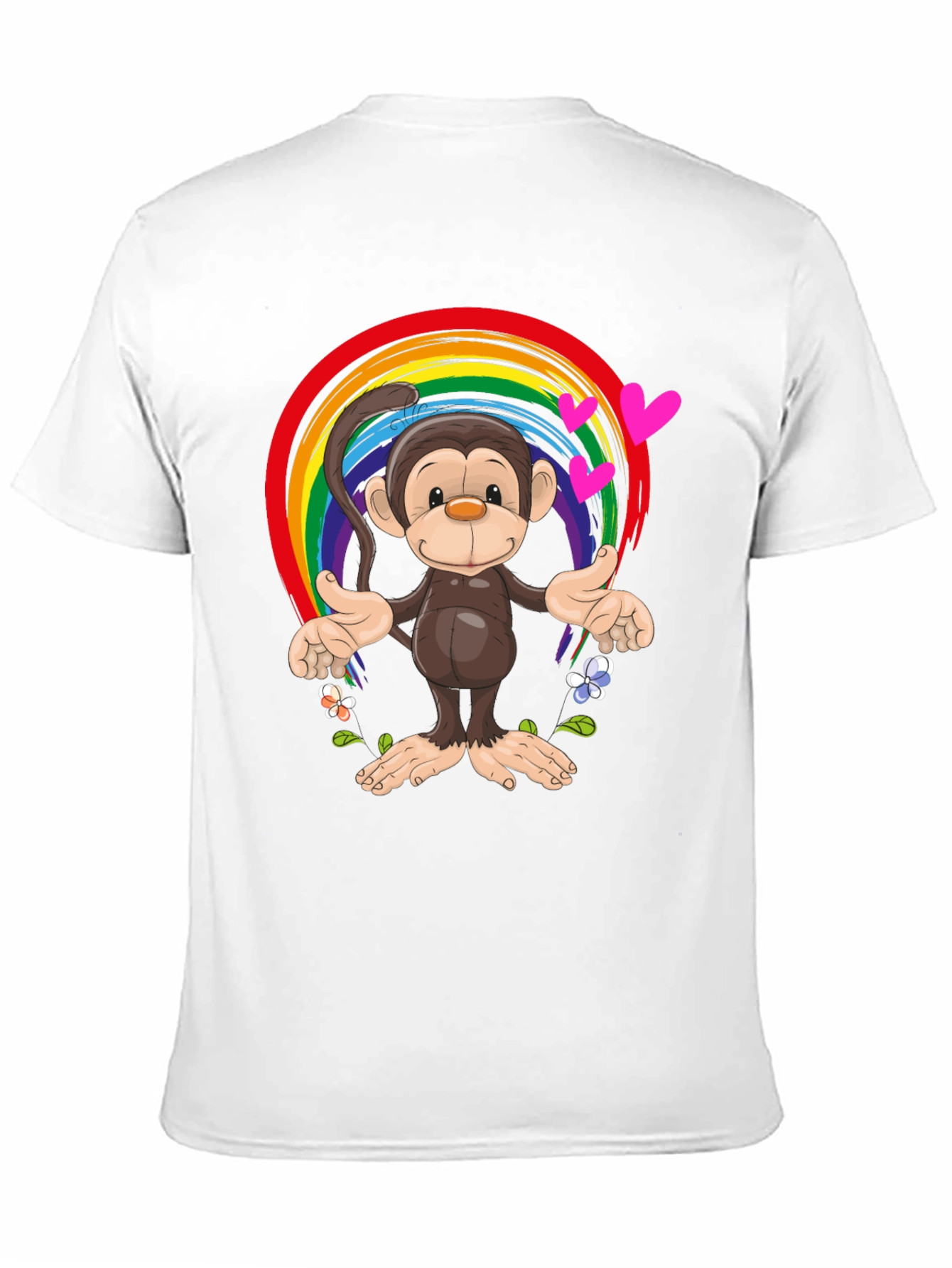 Black Rainbow Monkey Graphic Tee - Soft Cotton Blend view 11