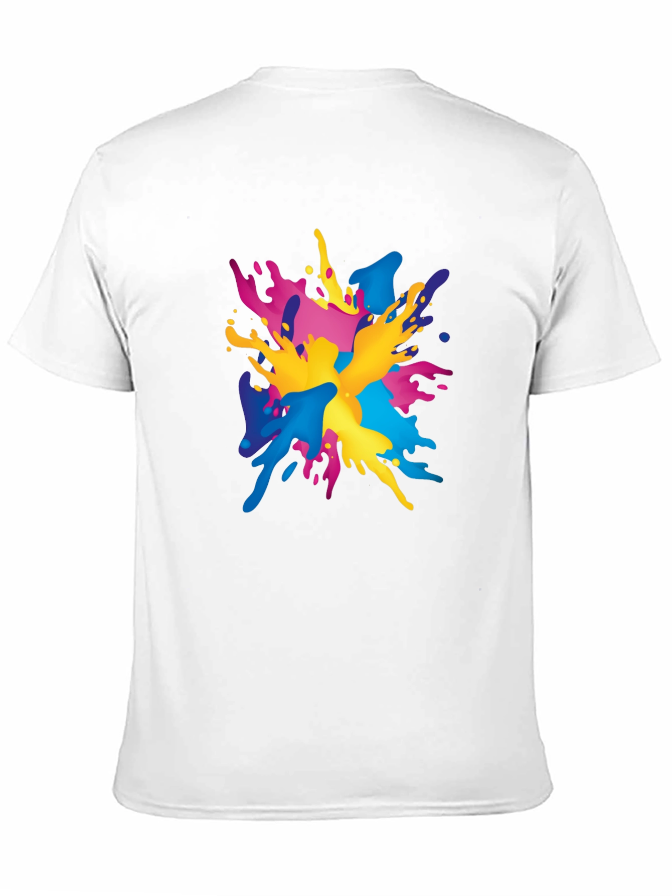 Black Colorful Splash Graphic Print Black T-Shirt view 11