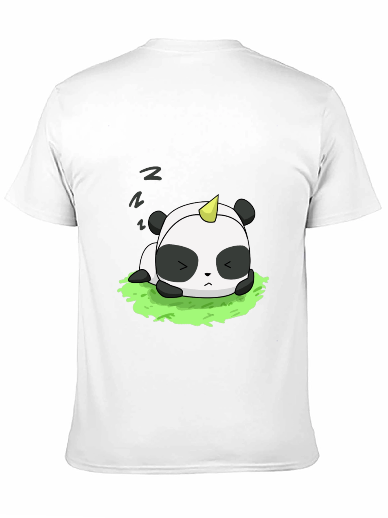 Black Cute Panda Unicorn Black T-Shirt view 11
