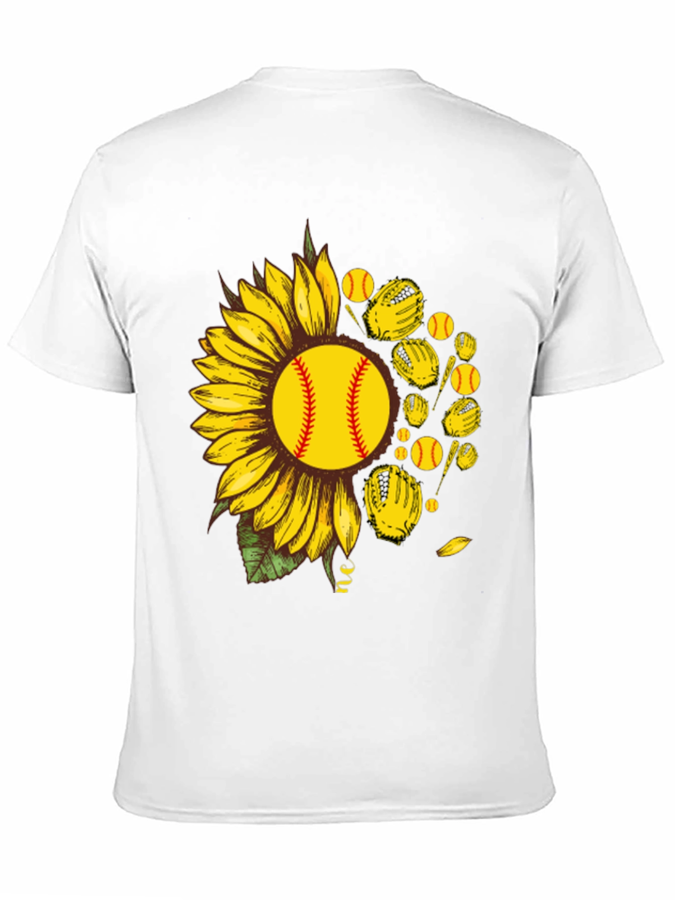 Black Sunflower Softball Graphic T-Shirt view 11