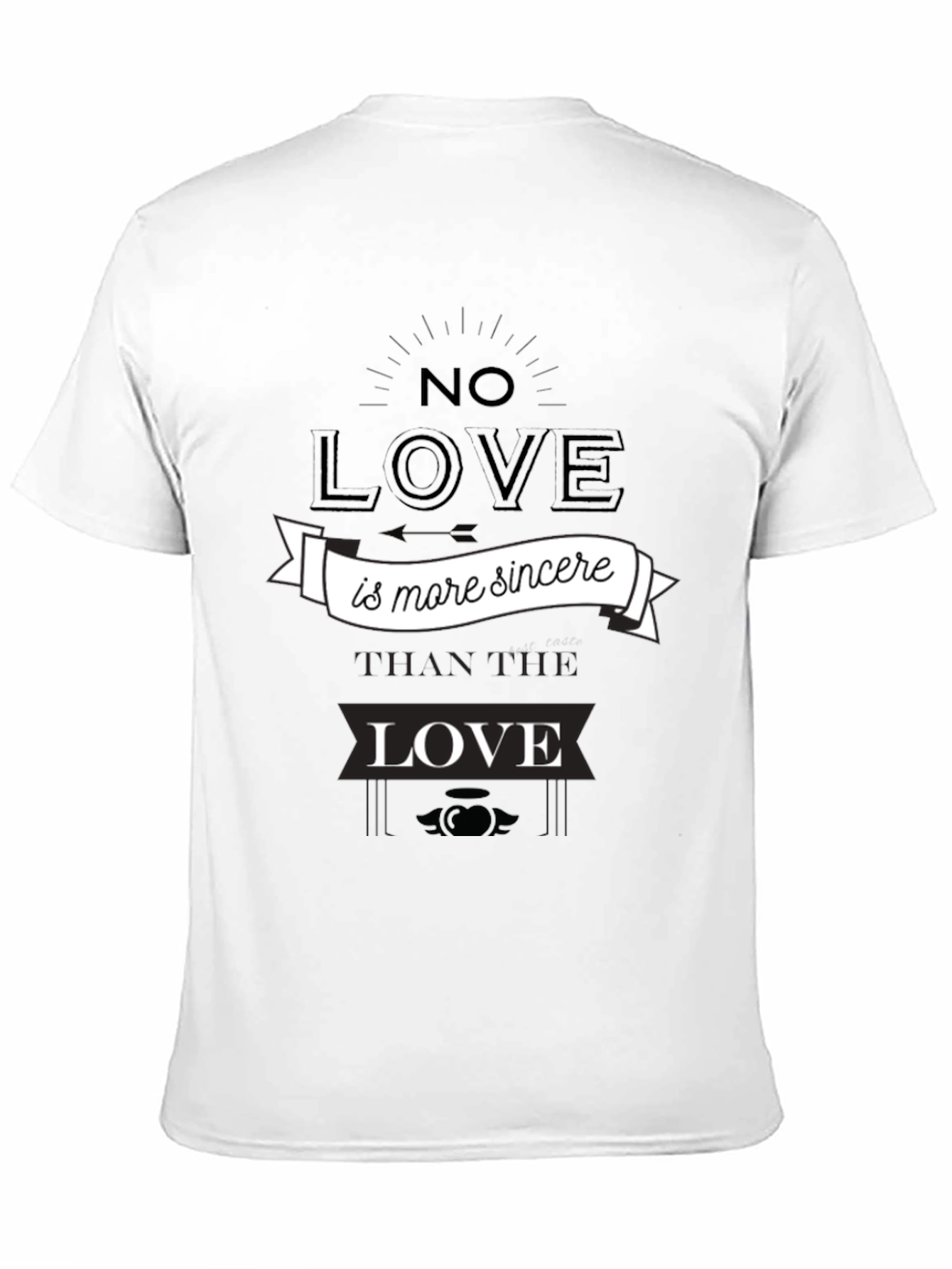 Black Sincere Love Graphic Tee - Black Cotton T-Shirt view 11