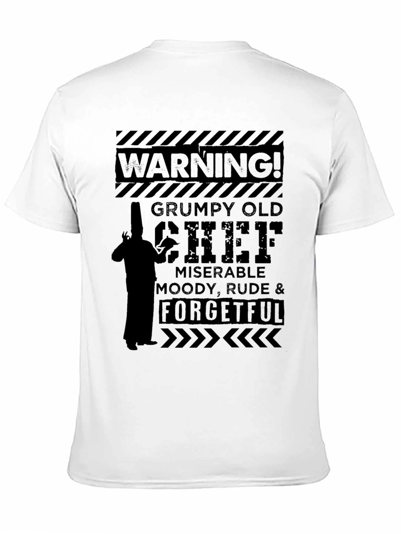 Black Grumpy Old Chef T-Shirt - Funny Kitchen Apparel view 11