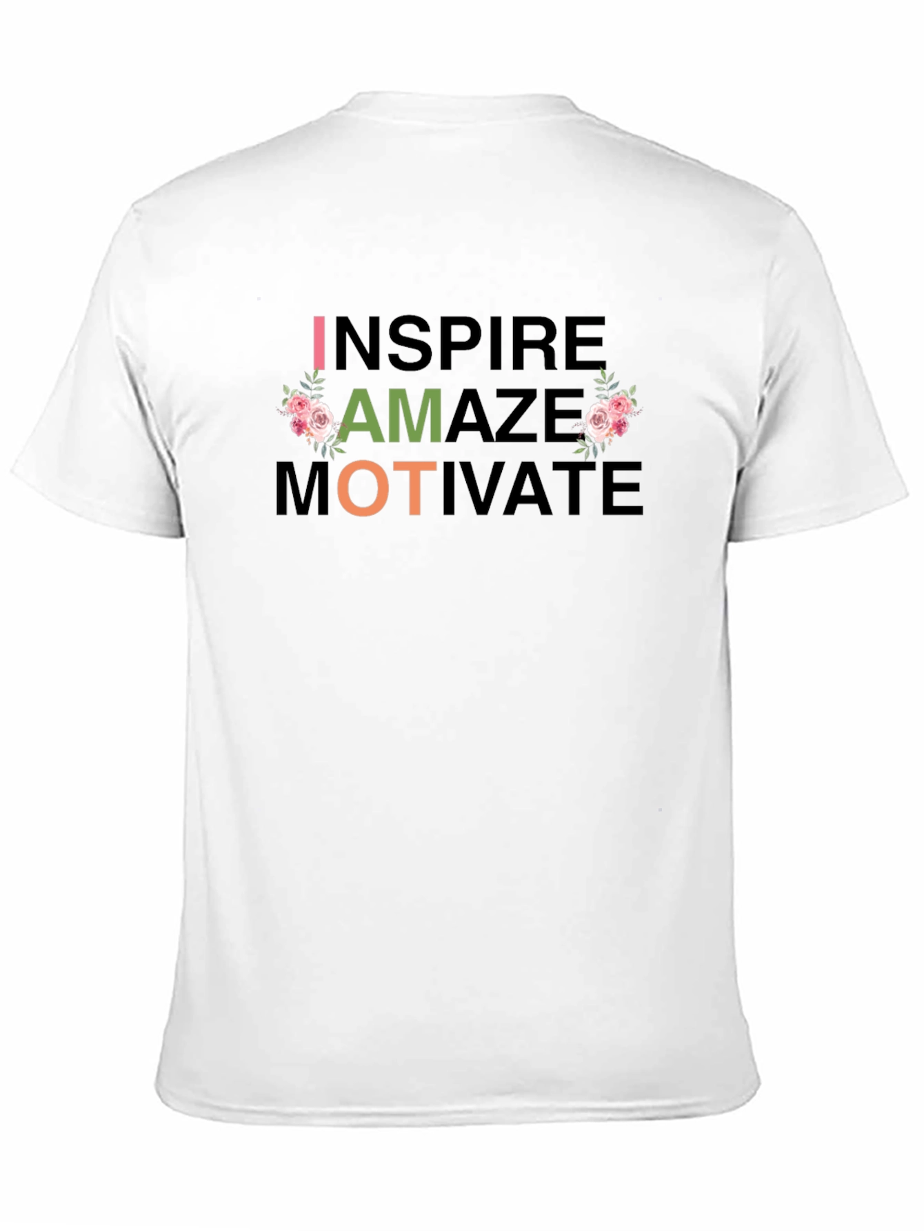 Black Inspire Amaze Motivate Floral T-Shirt view 11