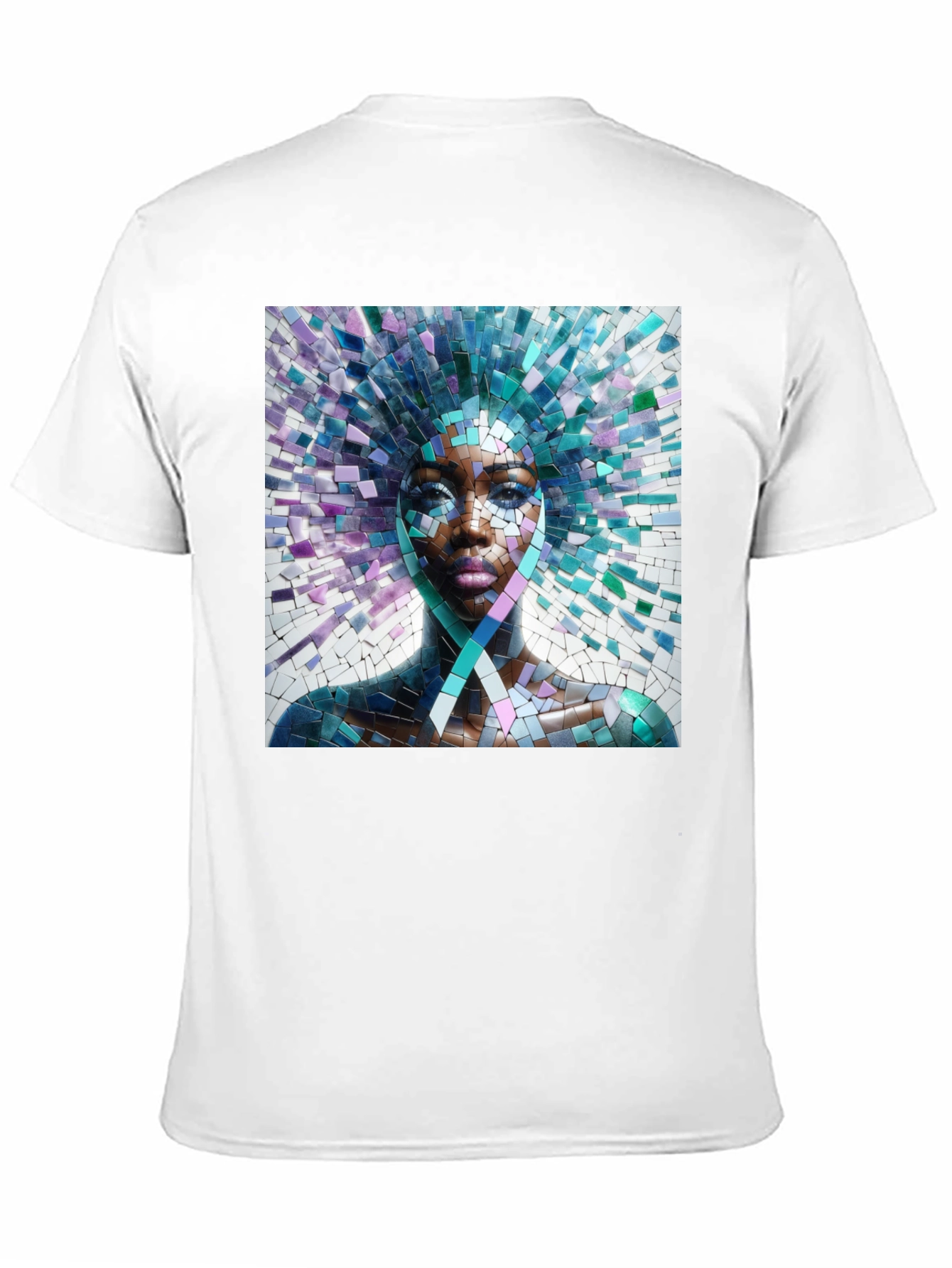 Black Mosaic Woman Graphic Tee - Stylish Unisex T-Shirt view 11