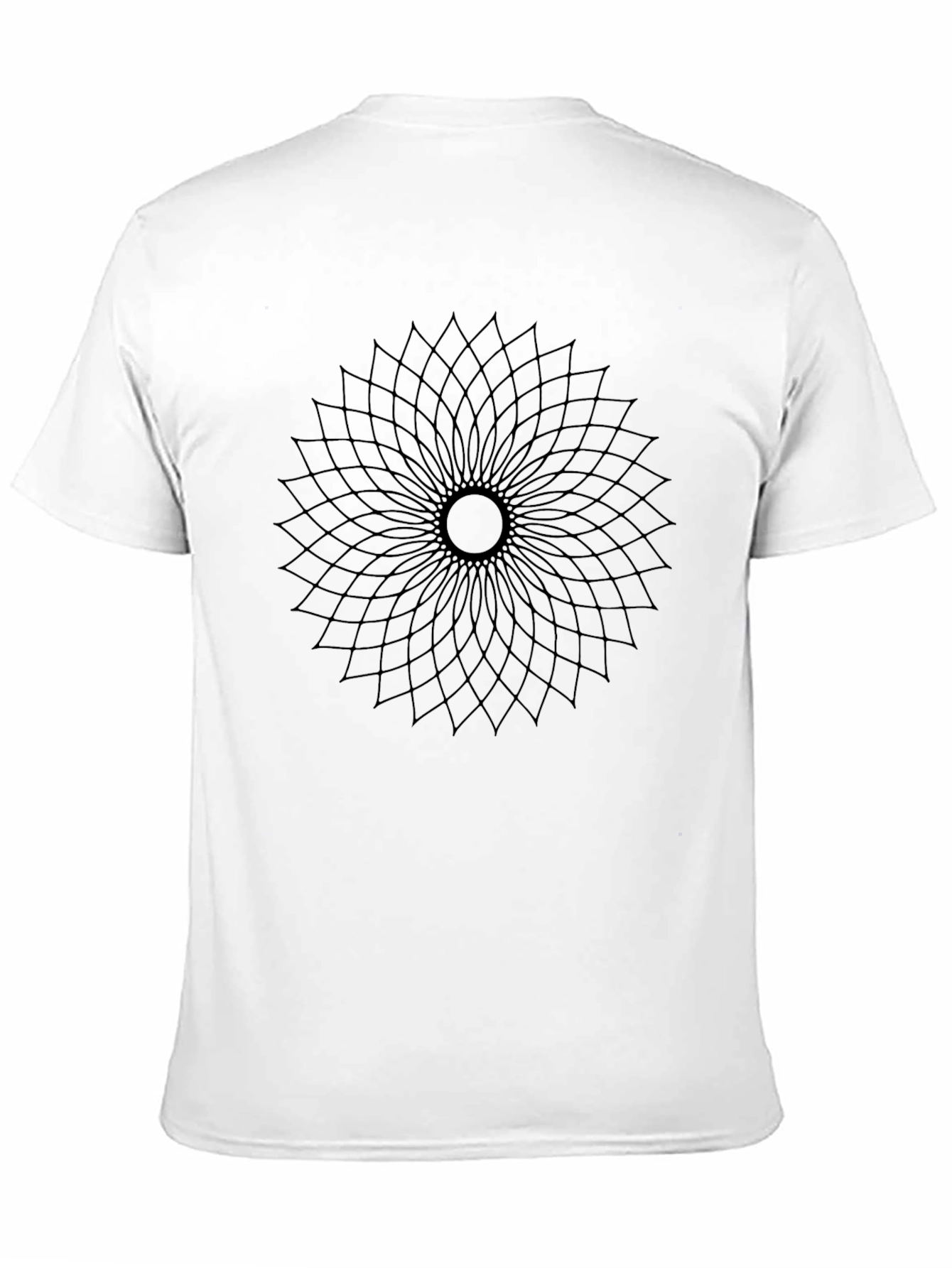 Black Geometric Flower T-Shirt - Modern Graphic Tee view 11