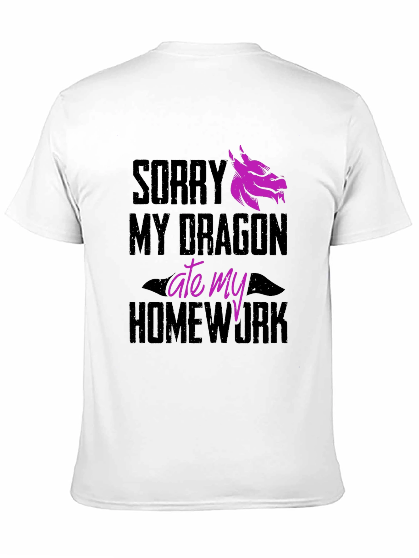 Black Dragon Ate My Homework Funny Graphic Tee view 11