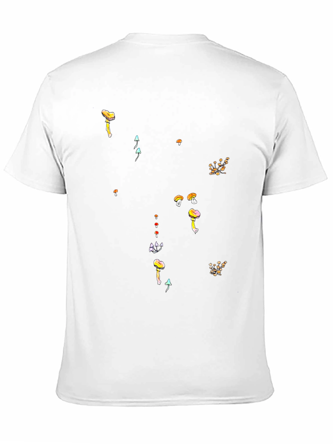 Black Mushroom Print Black T-Shirt - Funky Casual Style view 11