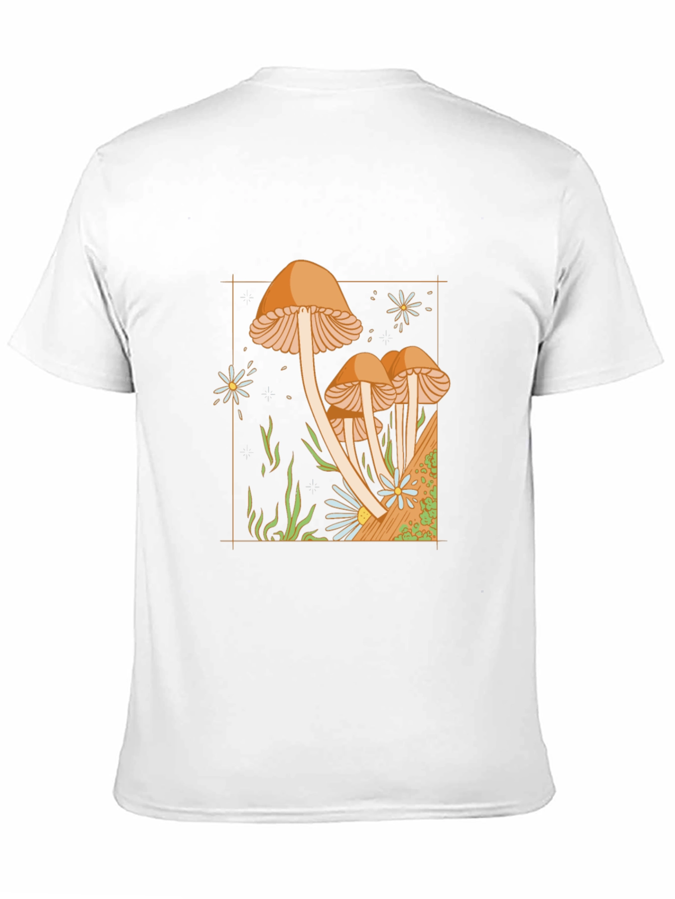 Black Mushroom Graphic Tee - Nature Inspired Black T-Shirt view 11