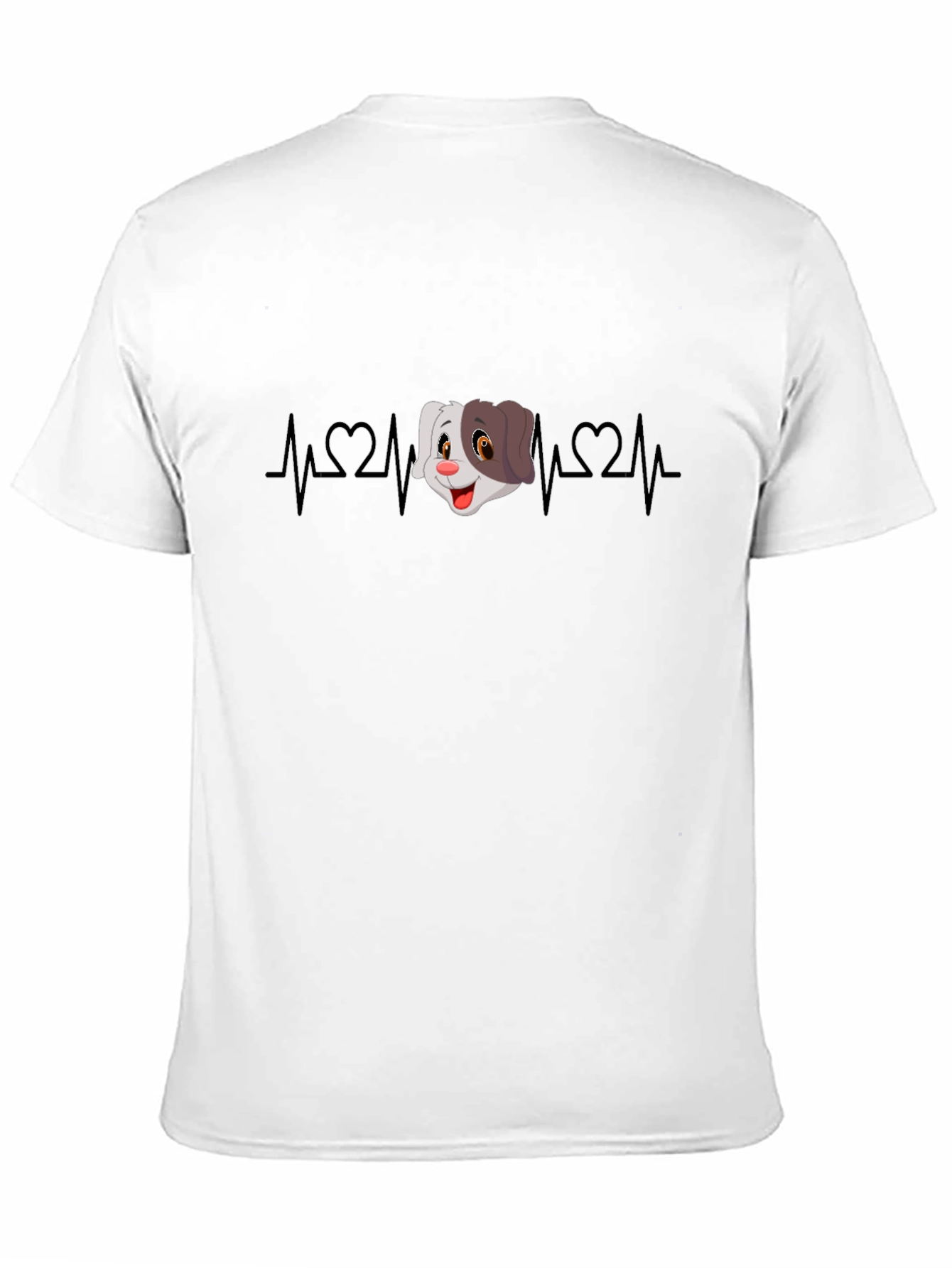 Black Cartoon Dog Heartbeat Graphic Tee view 11