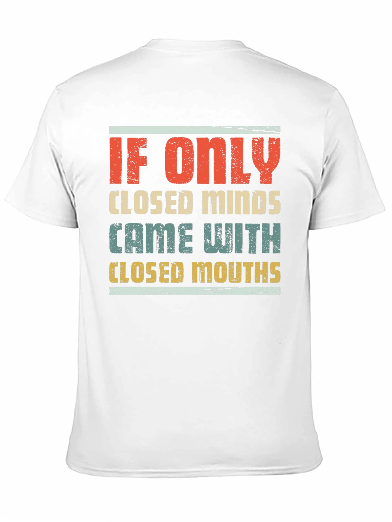 Black Humorous Graphic Tee - Closed Minds, Closed Mouths view 11