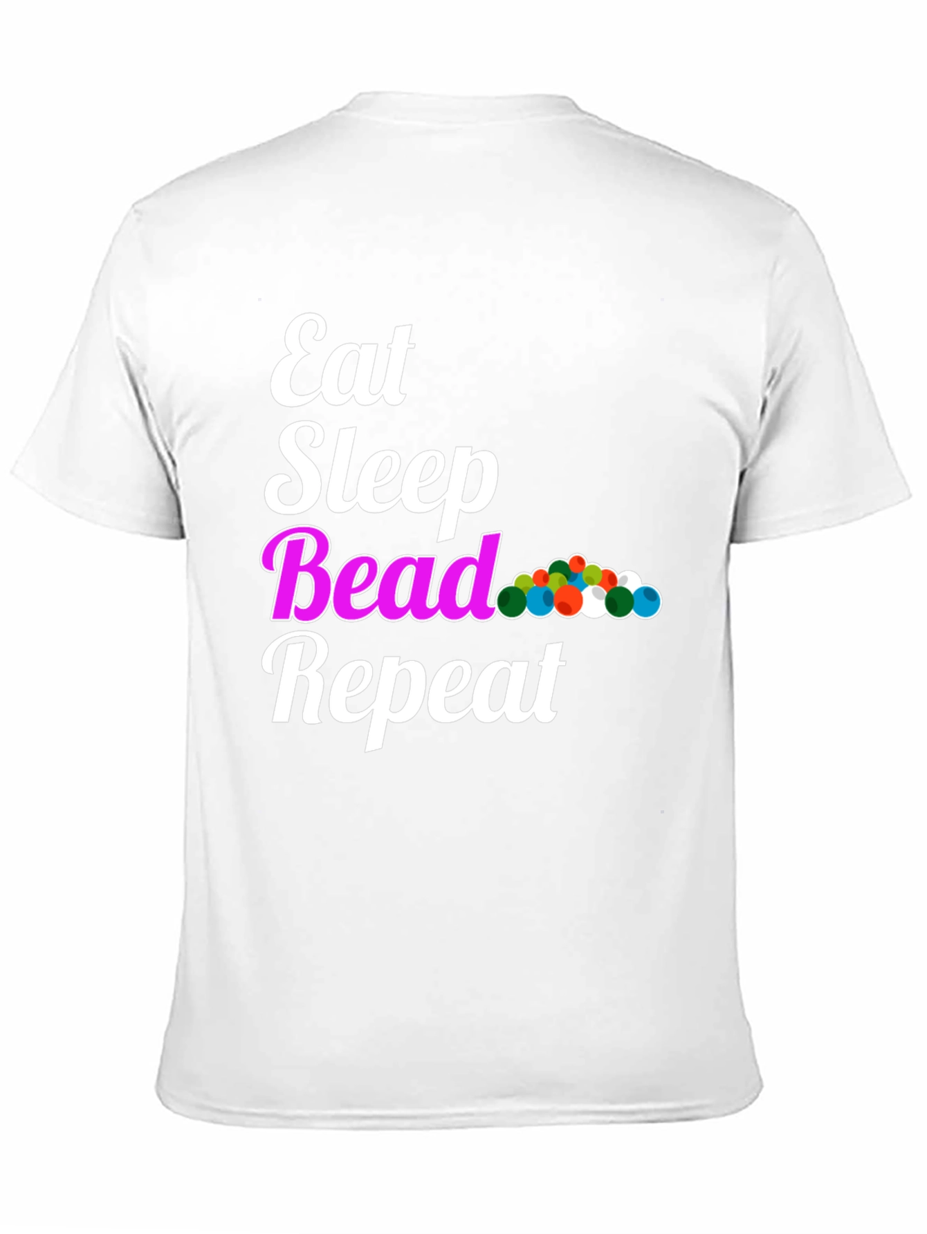 Black Eat Sleep Bead Repeat Black Graphic T-Shirt view 11