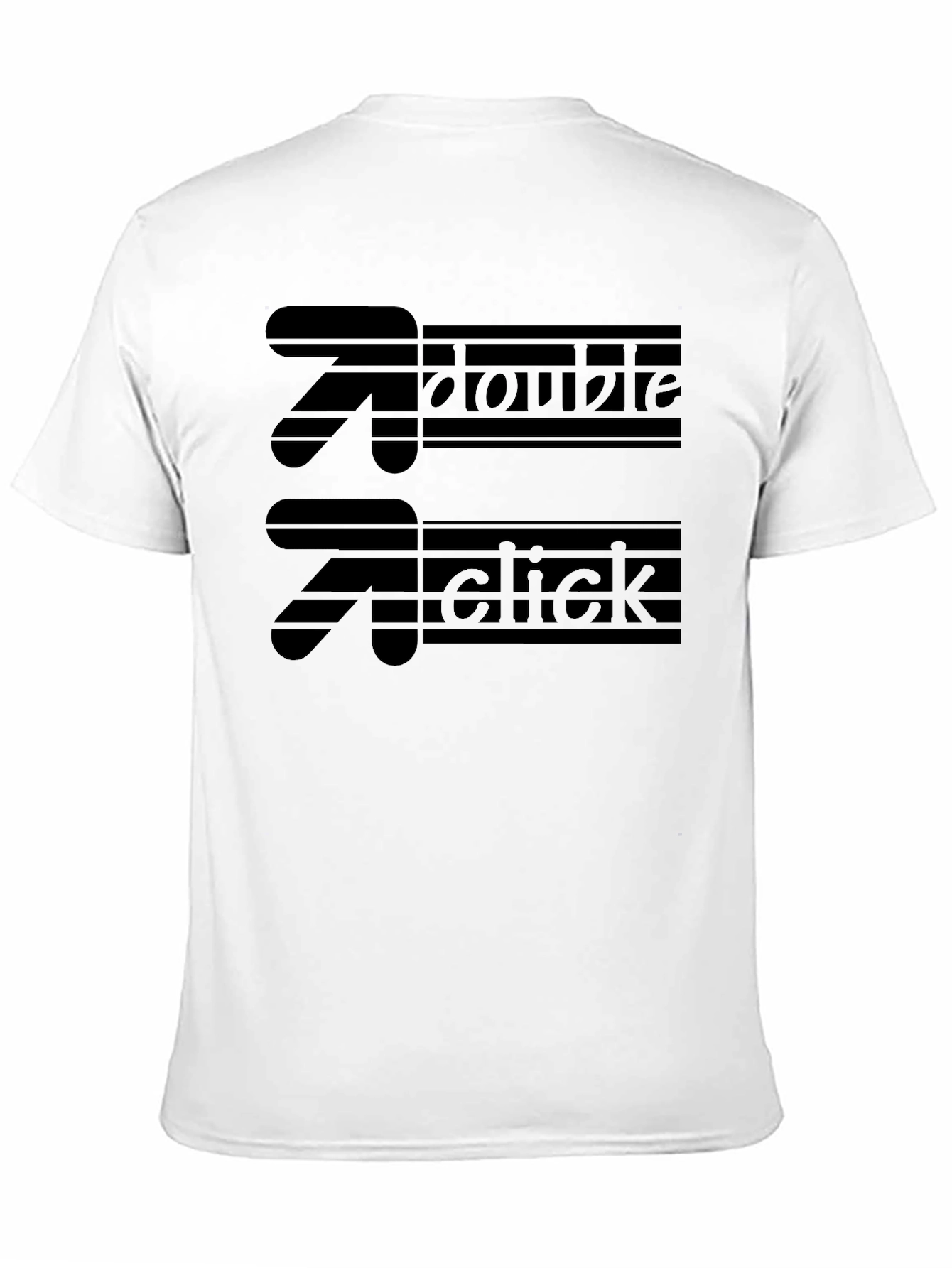Black Double Click Graphic T-Shirt - Black Cotton Tee view 11