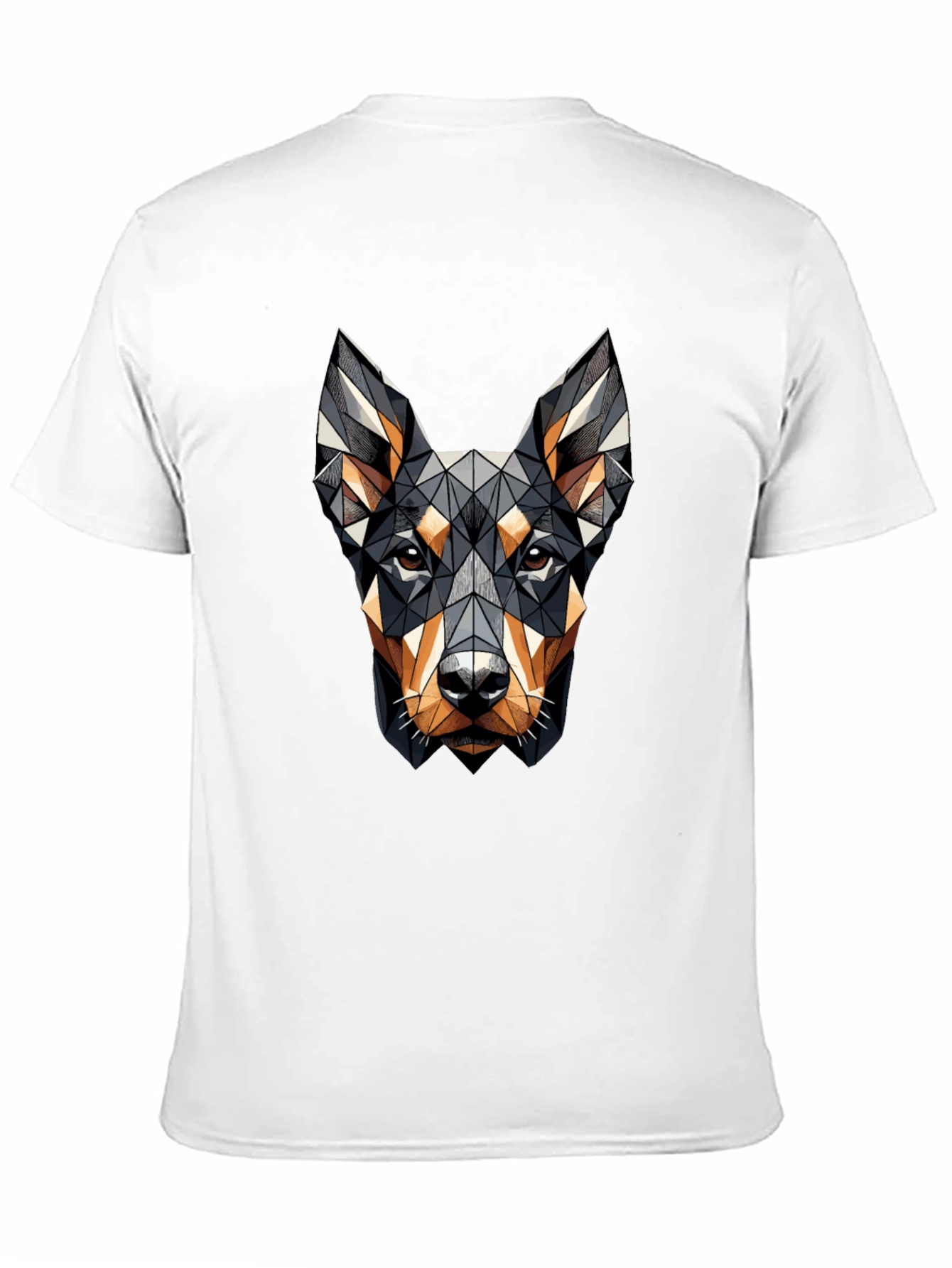 Black Geometric Dog Head Graphic Black T-Shirt view 11
