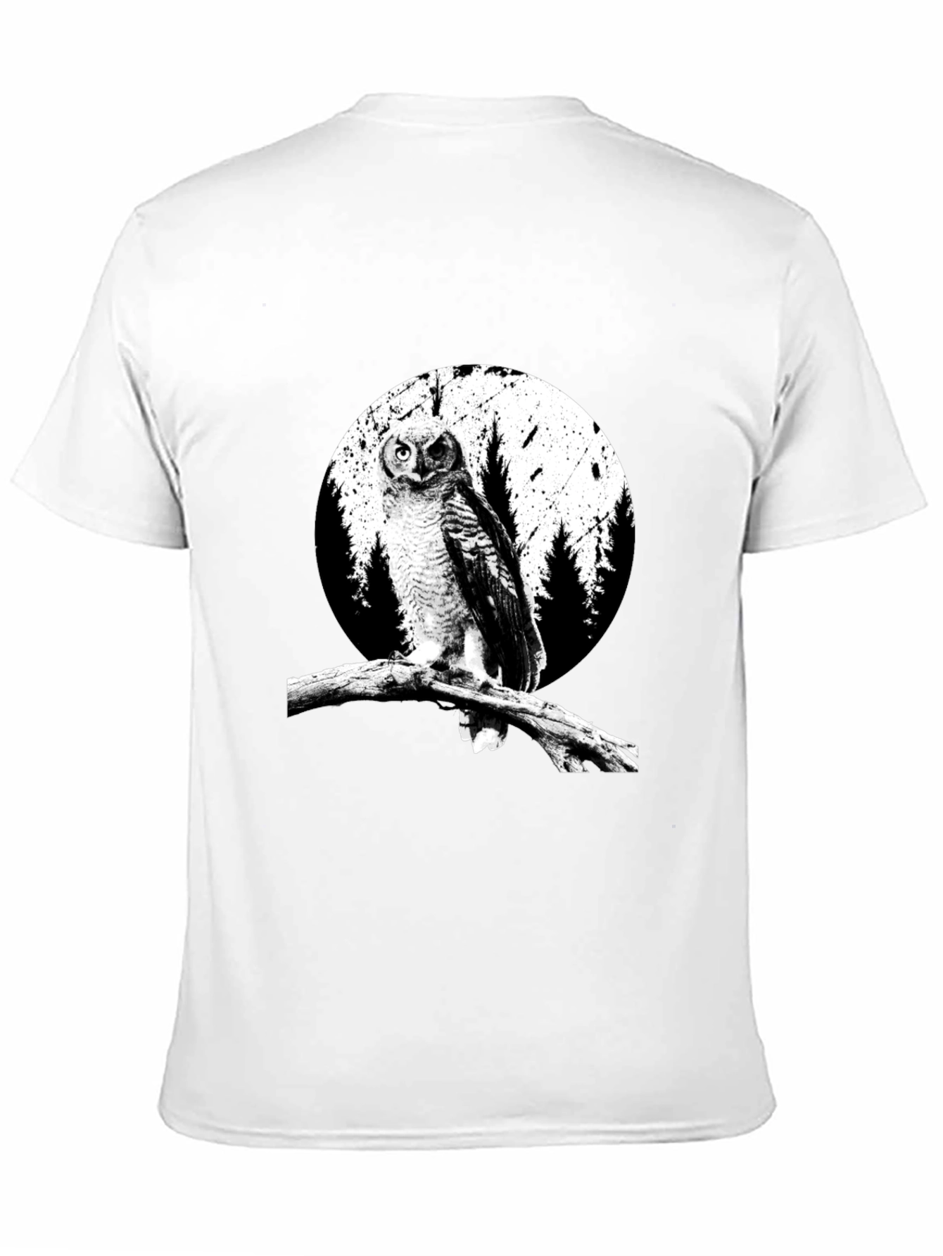 Black Owl Graphic Tee - Black Cotton T-Shirt view 11