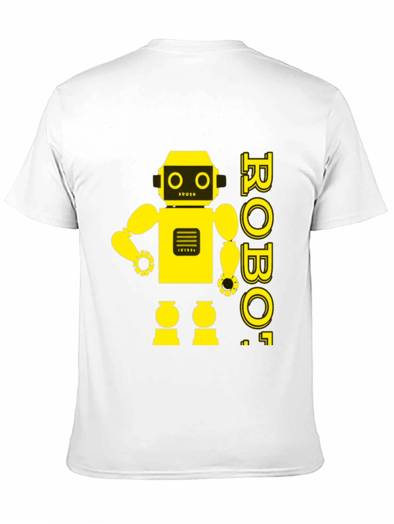 Black Retro Robot Graphic Tee - Black Cotton T-Shirt view 11