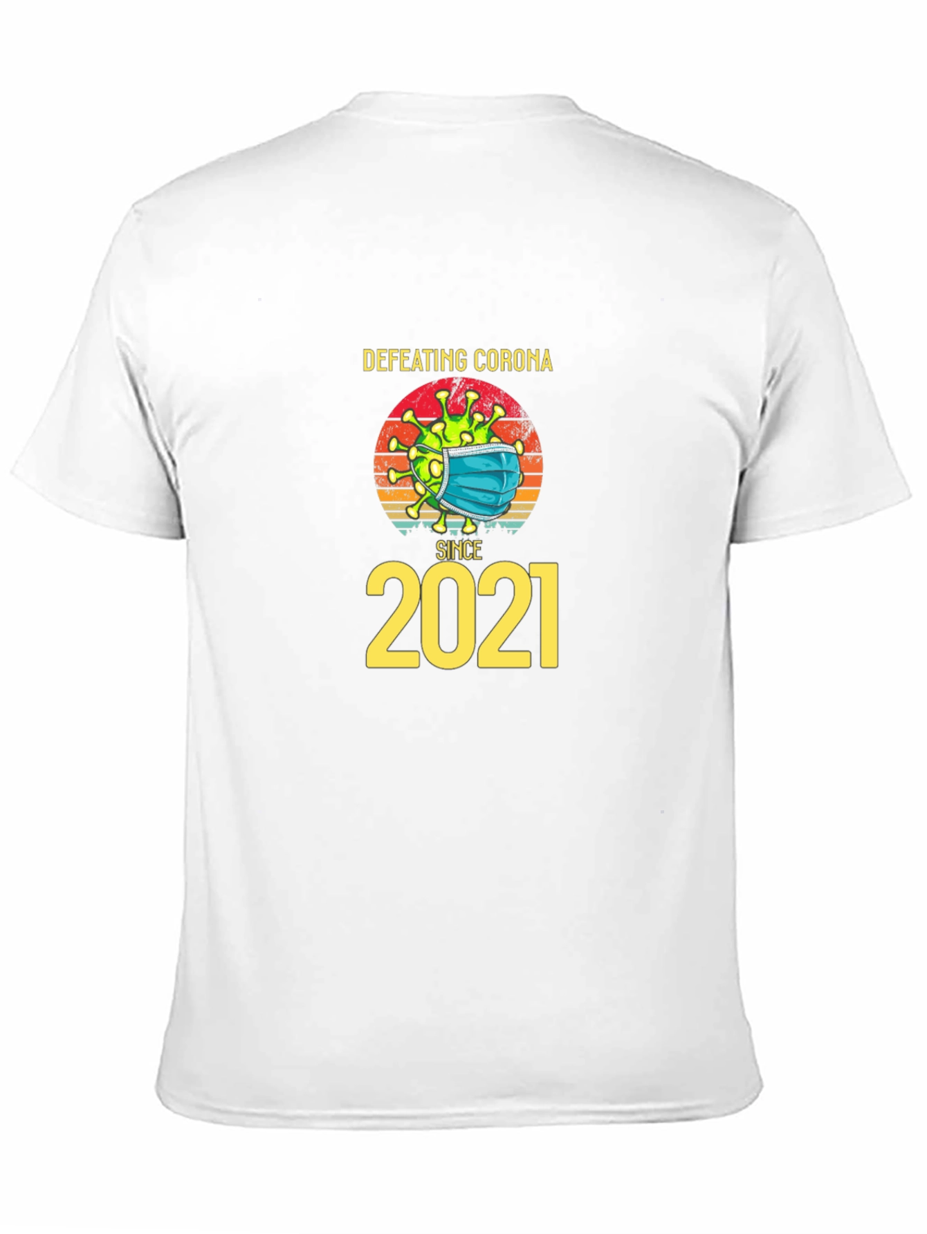 Black Defeating Corona Since 2021 T-Shirt view 11