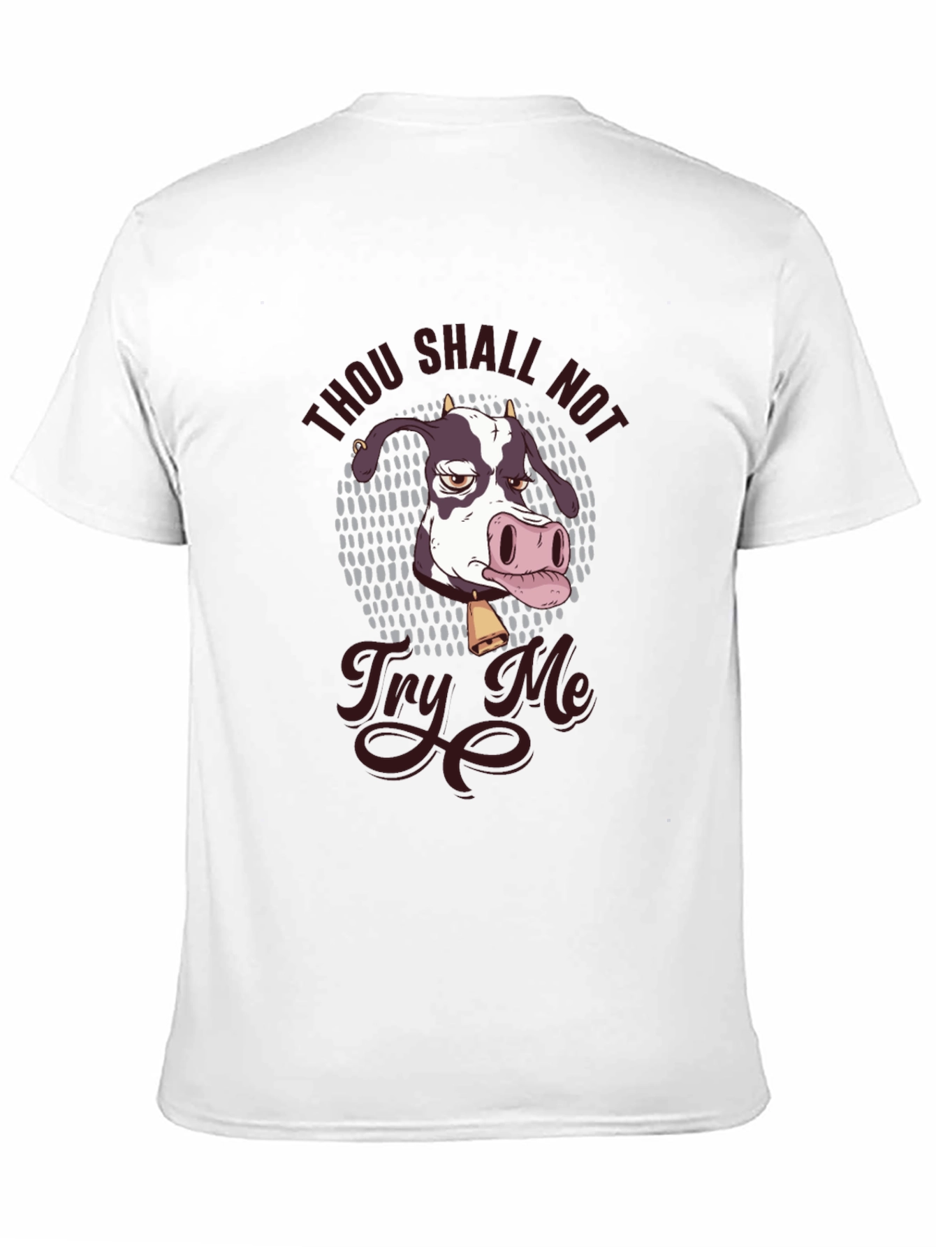 Black Funny Cow Graphic T-Shirt - Thou Shall Not Try Me view 11