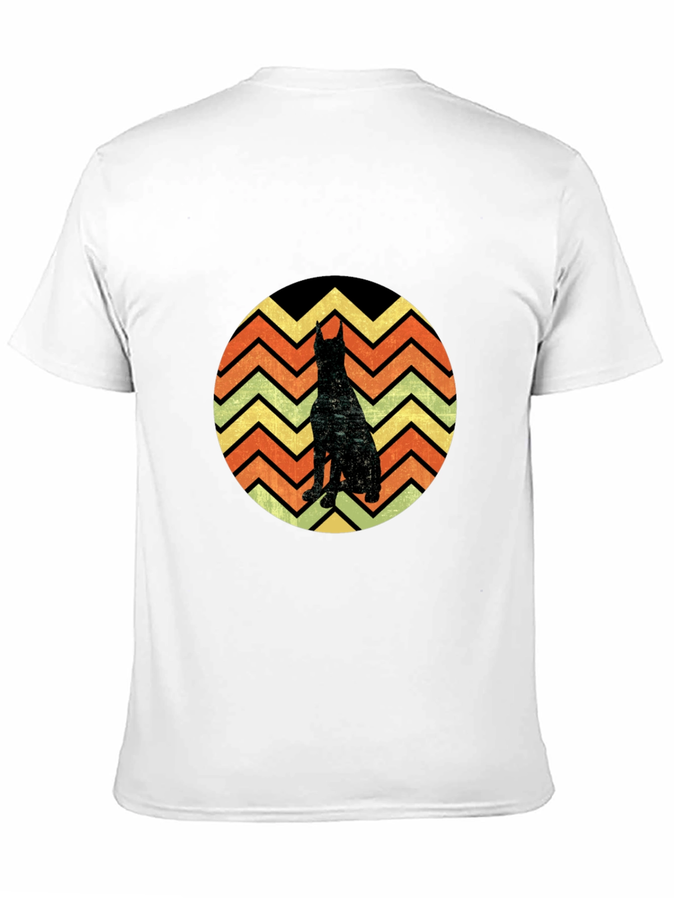 Black Doberman Silhouette Retro T-Shirt view 11